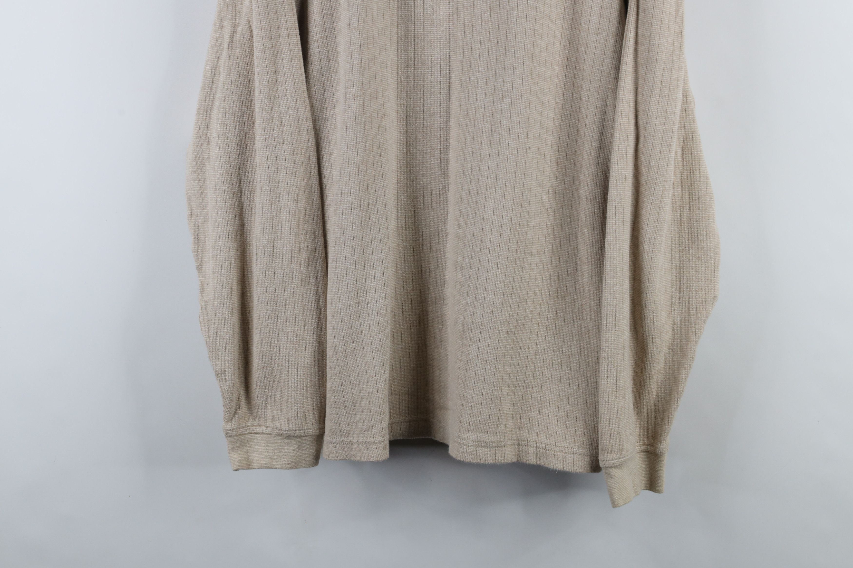 Vintage Vintage 90s Streetwear Long Sleeve Polo Shirt Oatmeal Brown Size US L / EU 52-54 / 3 - 3 Thumbnail