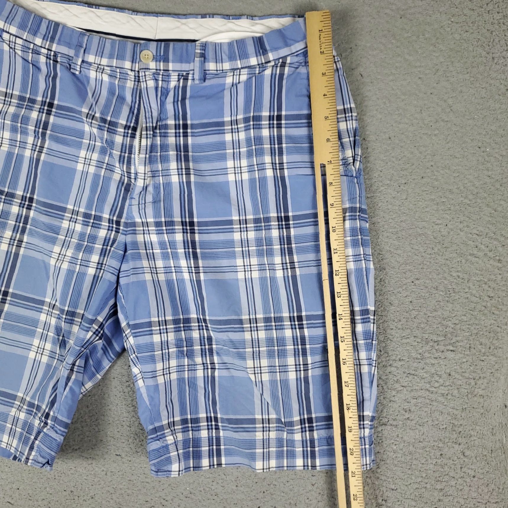Ralph Lauren Ralph Lauren Shorts Mens Size 34 Blue White Plaid Casual Flat Front Chino Pants Shirt? Size US 34 / EU 50 - 6 Thumbnail