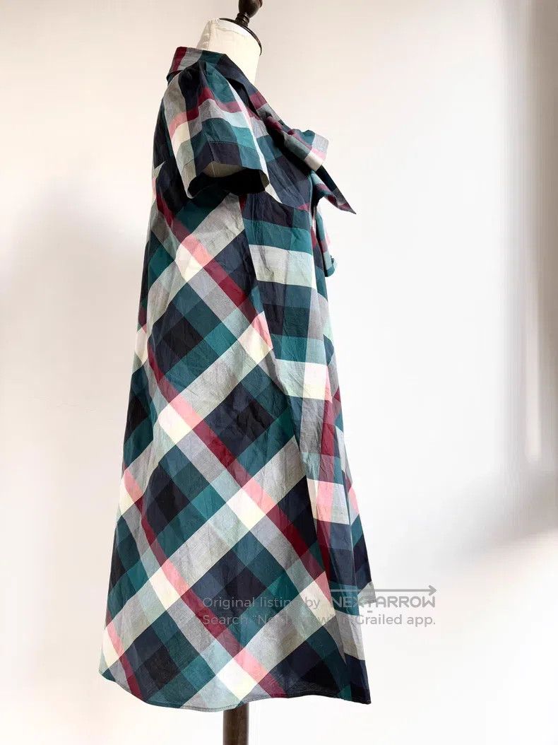 Vivienne Westwood Vivienne Westwood Antique Blue Plaid Bow Tie Short Sleeve Size M / US 6-8 / IT 42-44 - 3 Thumbnail