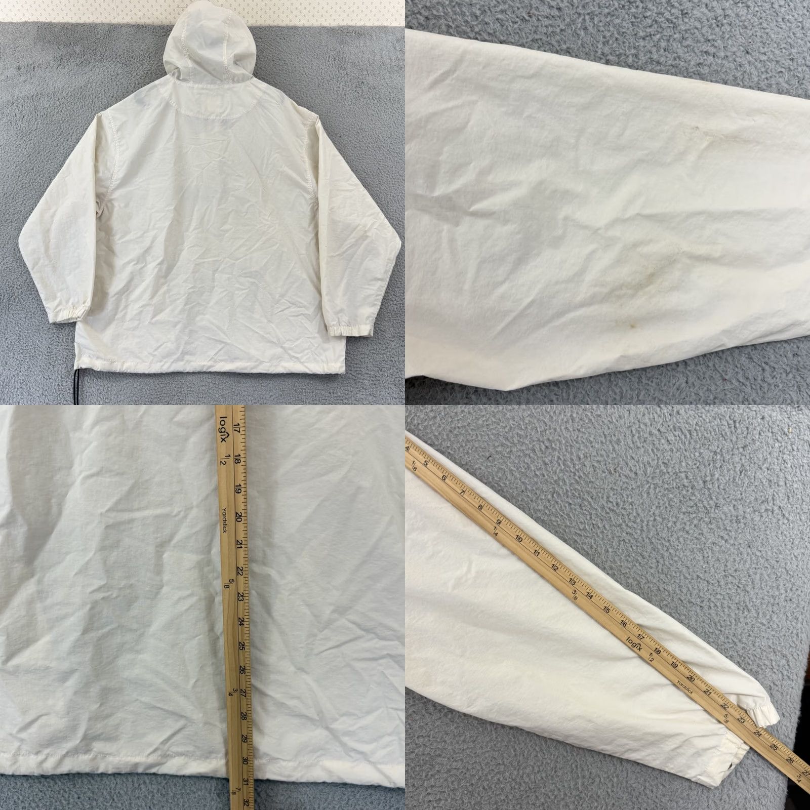 Nautica VINTAGE Nautica Jacket Mens XL Windbreaker Hooded Zip Pockets White 90s Nature Nautical Outdoor Retro School 54 in Chest Mens Size US XL / EU 56 / 4 - 8 Thumbnail