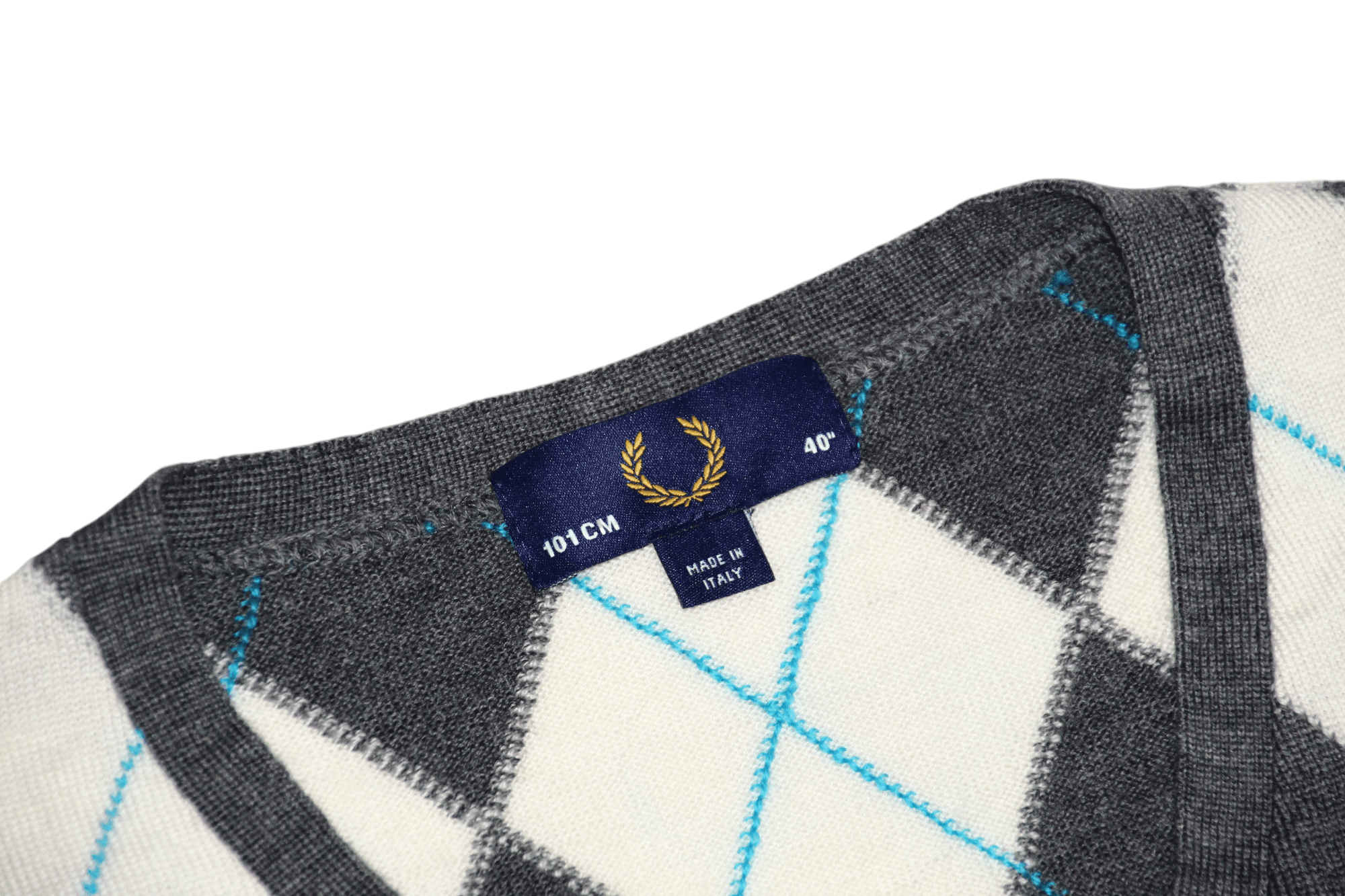 Fred Perry Fred Perry Argyle Merino Wool V-neck jumper Size US S / EU 44-46 / 1 - 7 Thumbnail