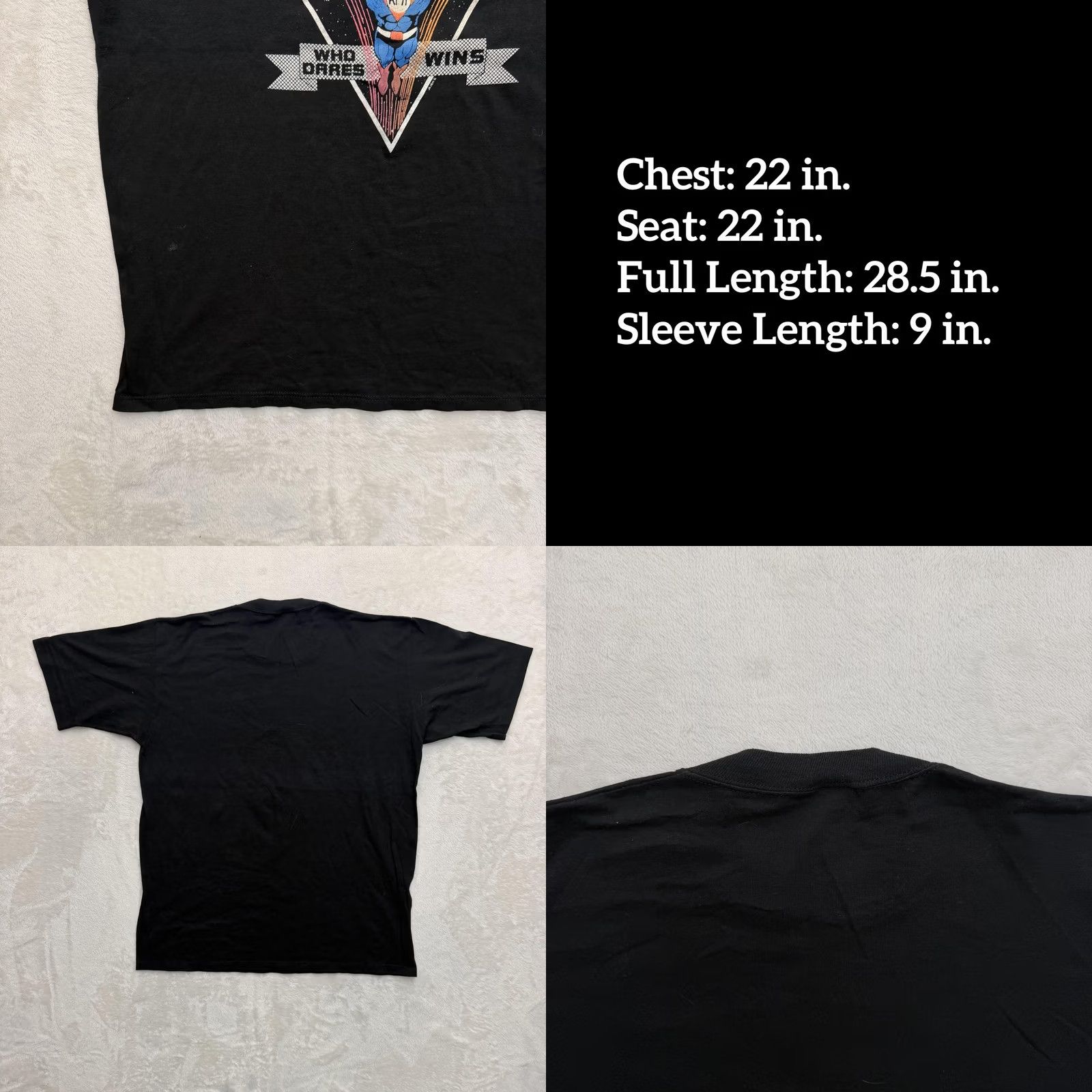 Jerzees VINTAGE AMI Olympics Shirt Mens XL Black Jerzees Who Dares Wins 80s Graphic Tee Size US XL / EU 56 / 4 - 8 Thumbnail