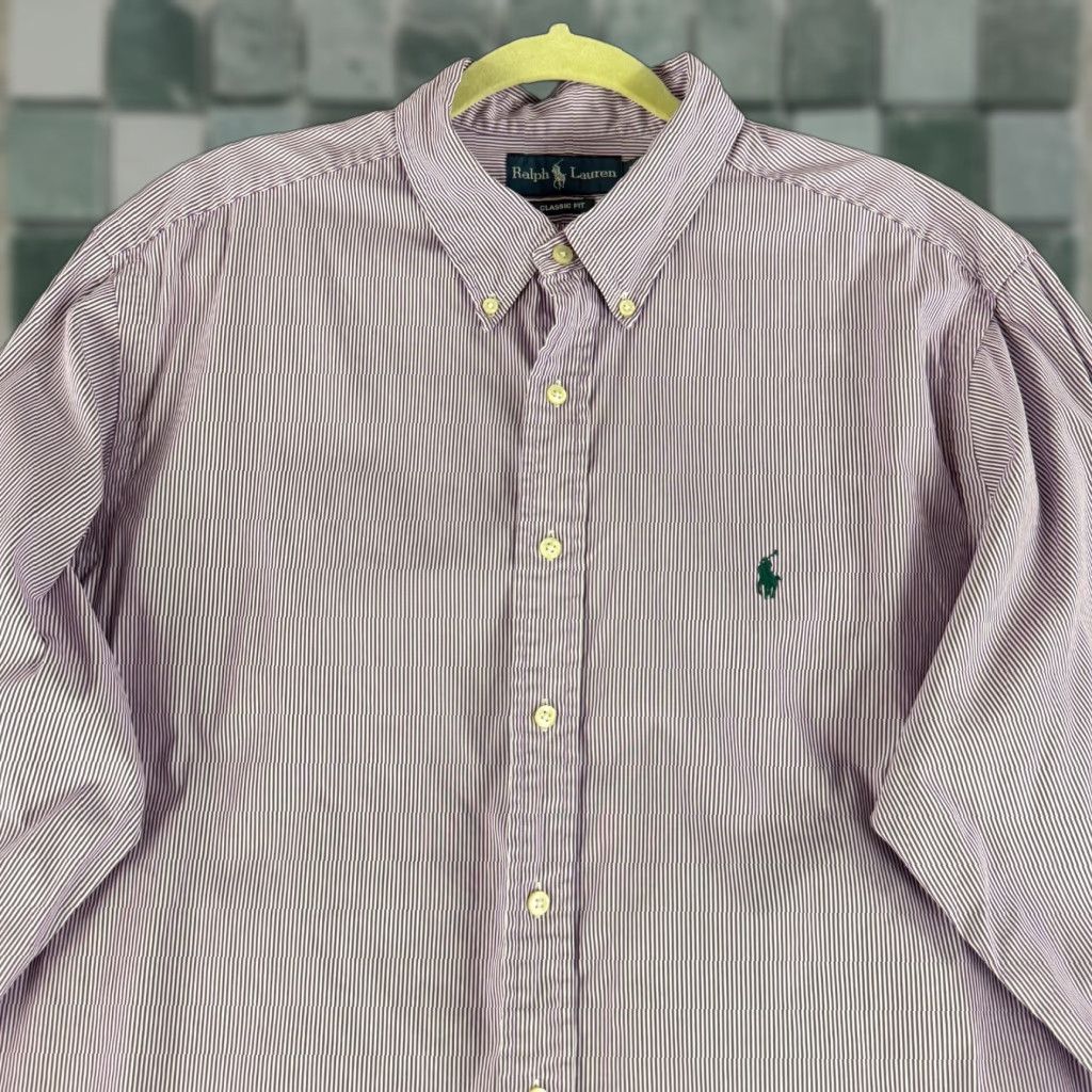 Ralph Lauren Ralph Lauren Button-Down Shirt Mens XXL Purple Stripe Long Sleeve Classic Size US XXL / EU 58 / 5 - 1 Thumbnail
