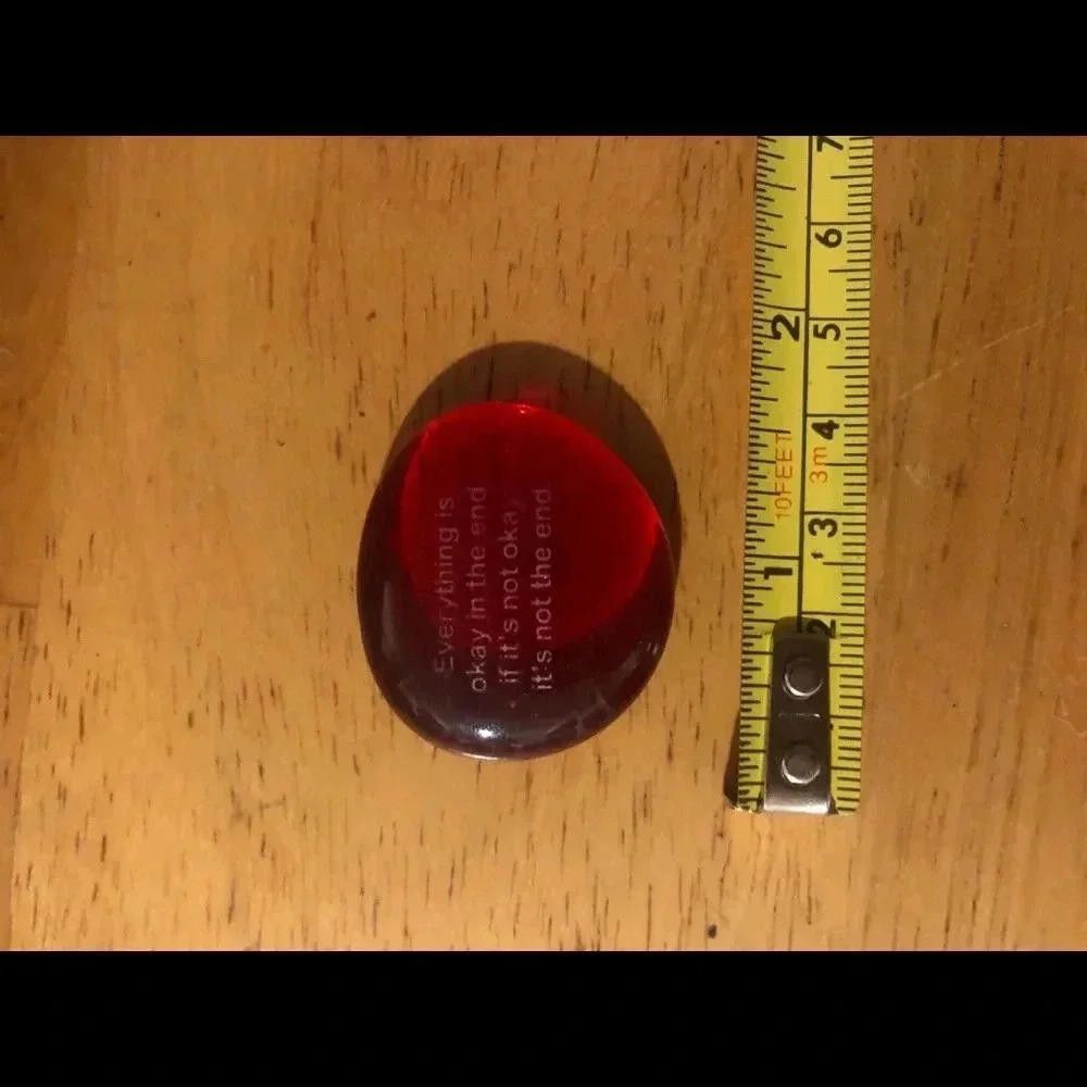Designer Inspirational Red Pocket Stone with Quote Size ONE SIZE - 3 Thumbnail