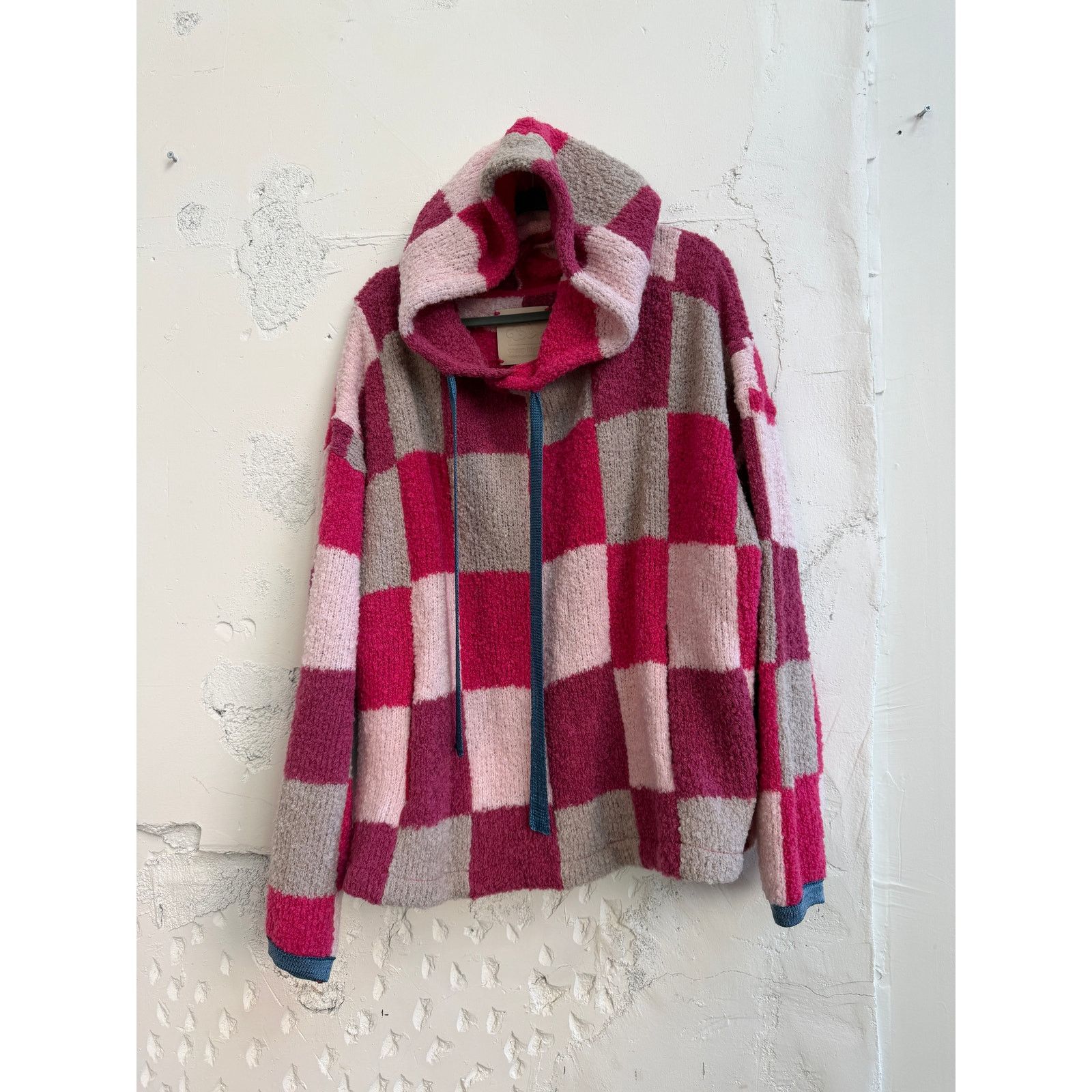 Camp High Checkered Wool/Alpaca Blend Hoodie
