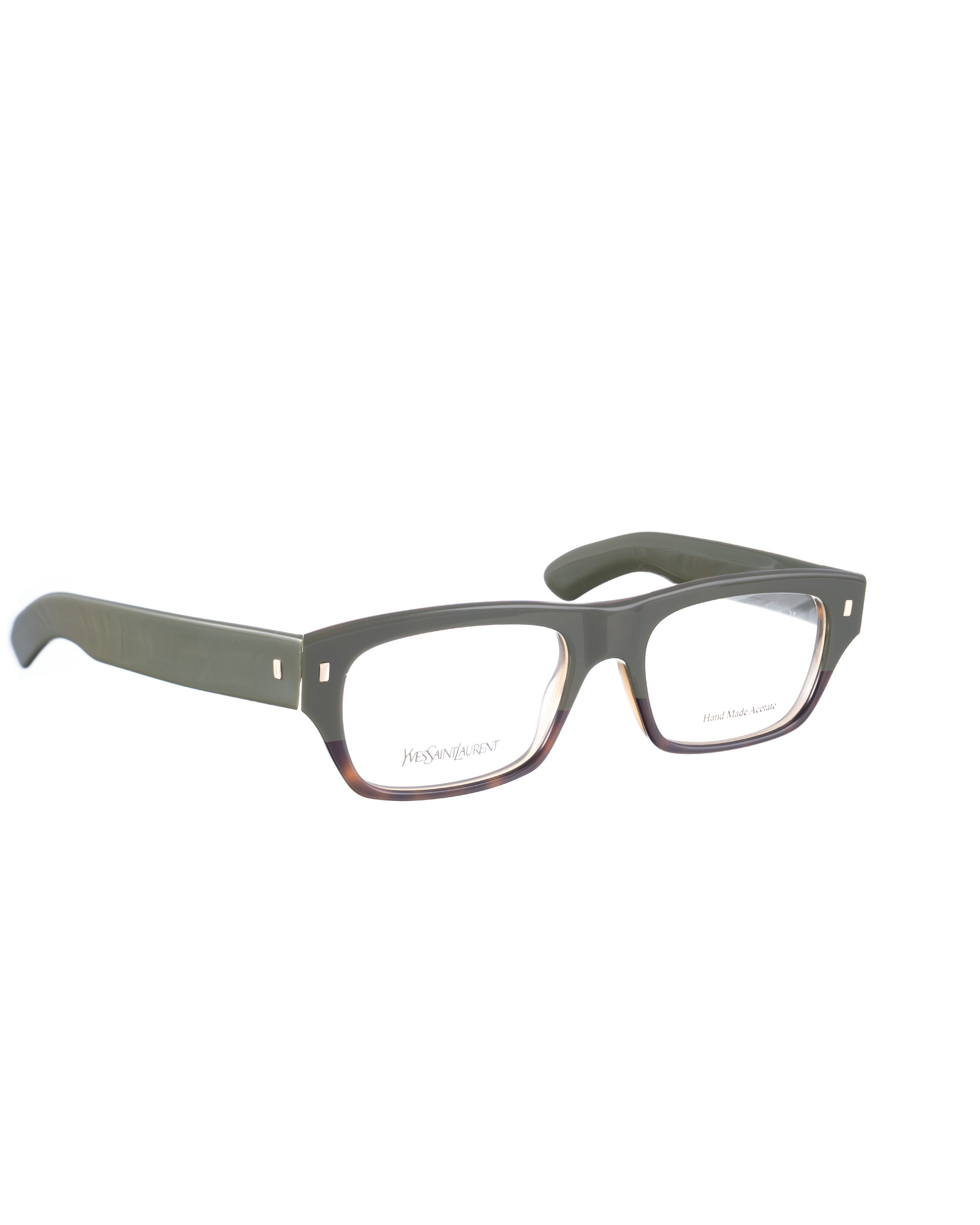 Saint Laurent Paris Yves Saint Laurent 00s Half Brown Havana and Green Glasses Size ONE SIZE - 2 Thumbnail