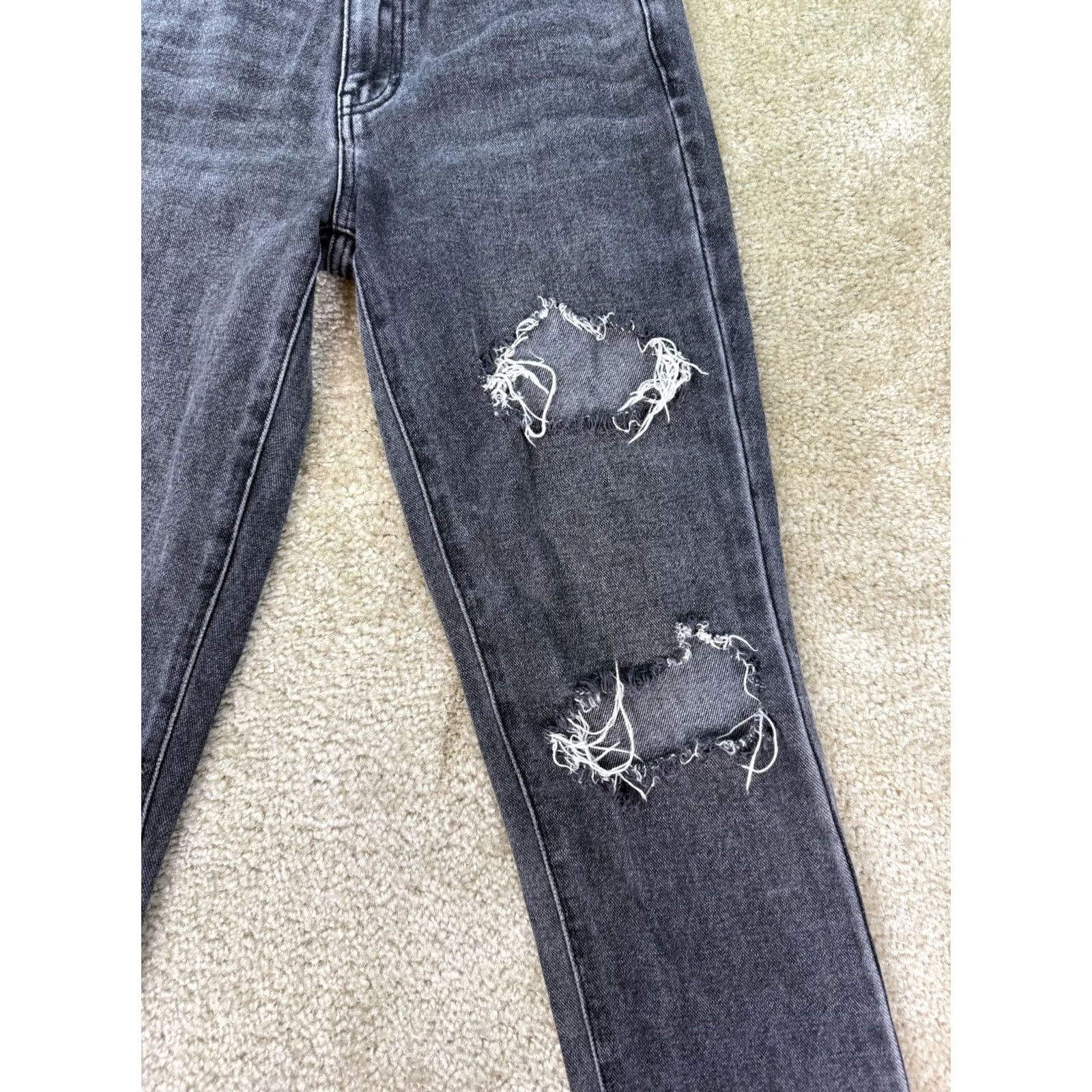 Pacsun PacSun Jeans Womens Gray Mom Straight High Rise Denim Distressed Ladies 24 B511 Size 42" / US 20 - 2 Thumbnail