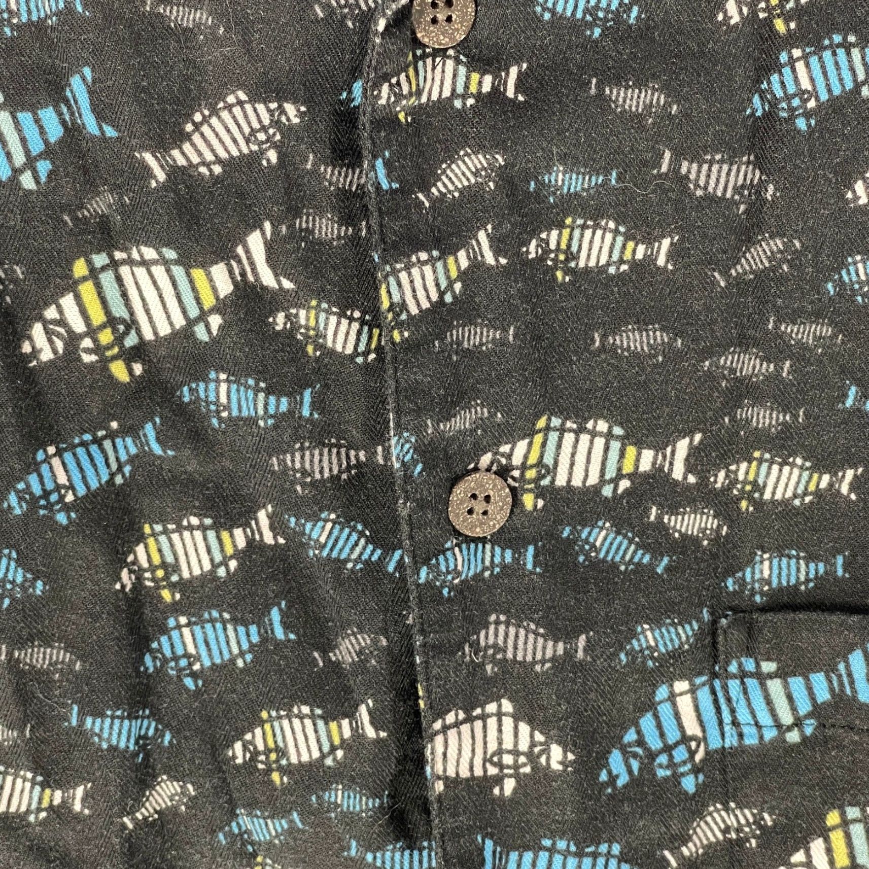 Vintage Newport Blue Button-Up Shirt Men L Fish All Over Print Gray Blue Cotton Size US L / EU 52-54 / 3 - 3 Thumbnail