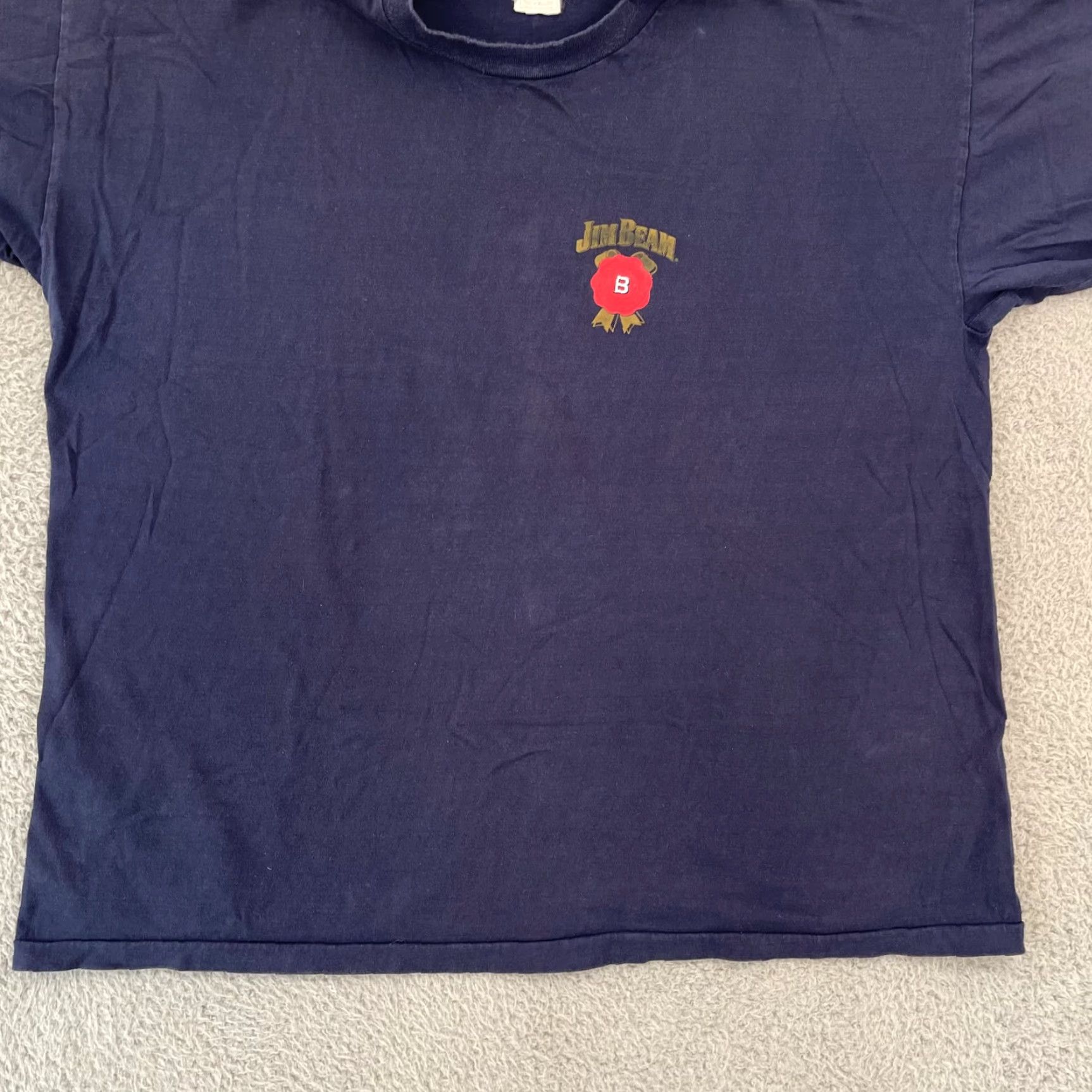 Vintage VINTAGE Jim Beam T-Shirt Adult XL Bourbon Whiskey Alcohol Short Sleeve USA Shirt Mens Blue 80s 90s Beer Logo Graphics USA Size US XL / EU 56 / 4 - 2 Thumbnail