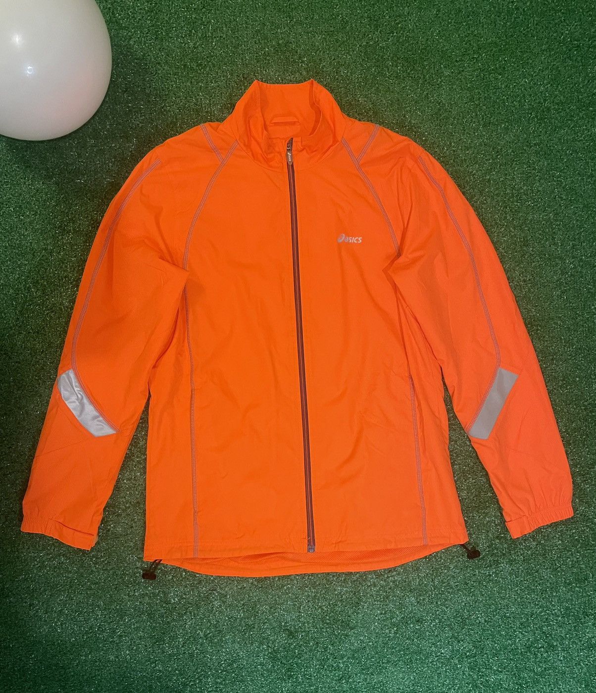 Asics ASICS Neon Orange Lightweight Zip Up Windbreaker Size US S / EU 44-46 / 1 - 1 Thumbnail