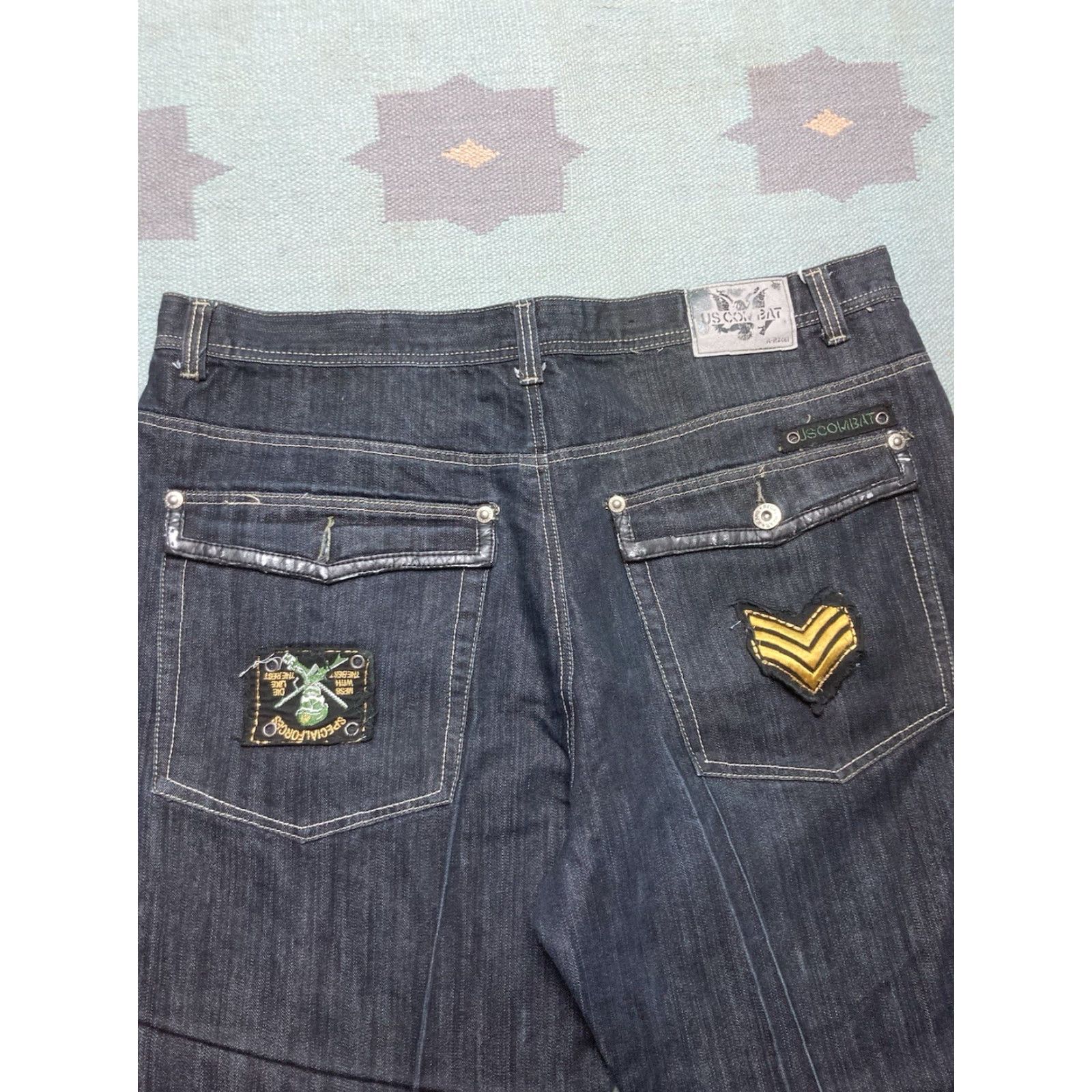 Vintage VINTAGE Regal Jeans Jeans Men 43 Black Hip Hop Wide-Leg Baggy Y2K Army Military Goth Skate Size US 43 - 3 Thumbnail