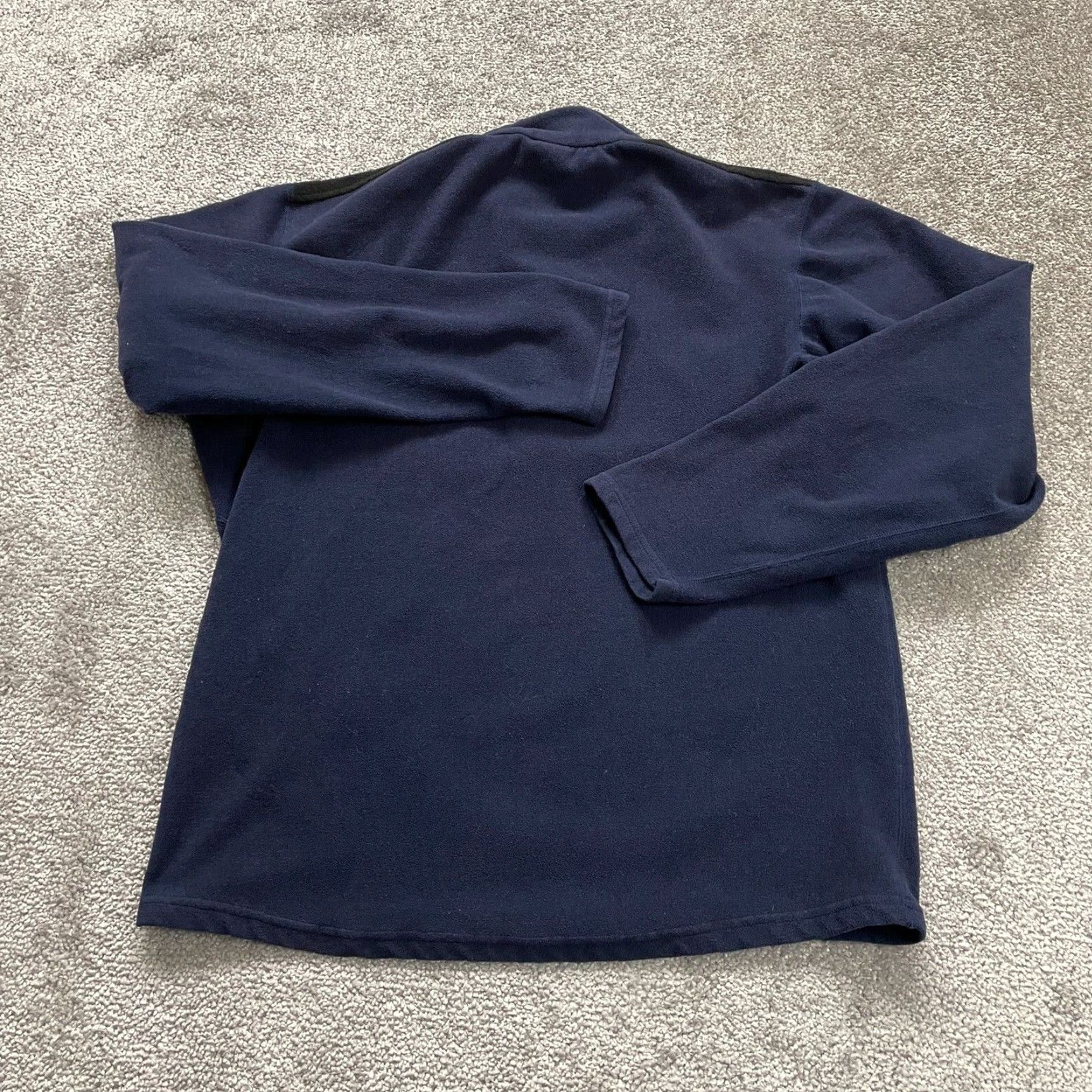 Vintage Columbia Sweatshirt Mens Small Fleece Blue Black Mock 1/4 Zip Sweatshirt Shirt Regular Length Long Sleeve Pullover 1/4 Zip Logo Embroidered Size US S / EU 44-46 / 1 - 2 Thumbnail