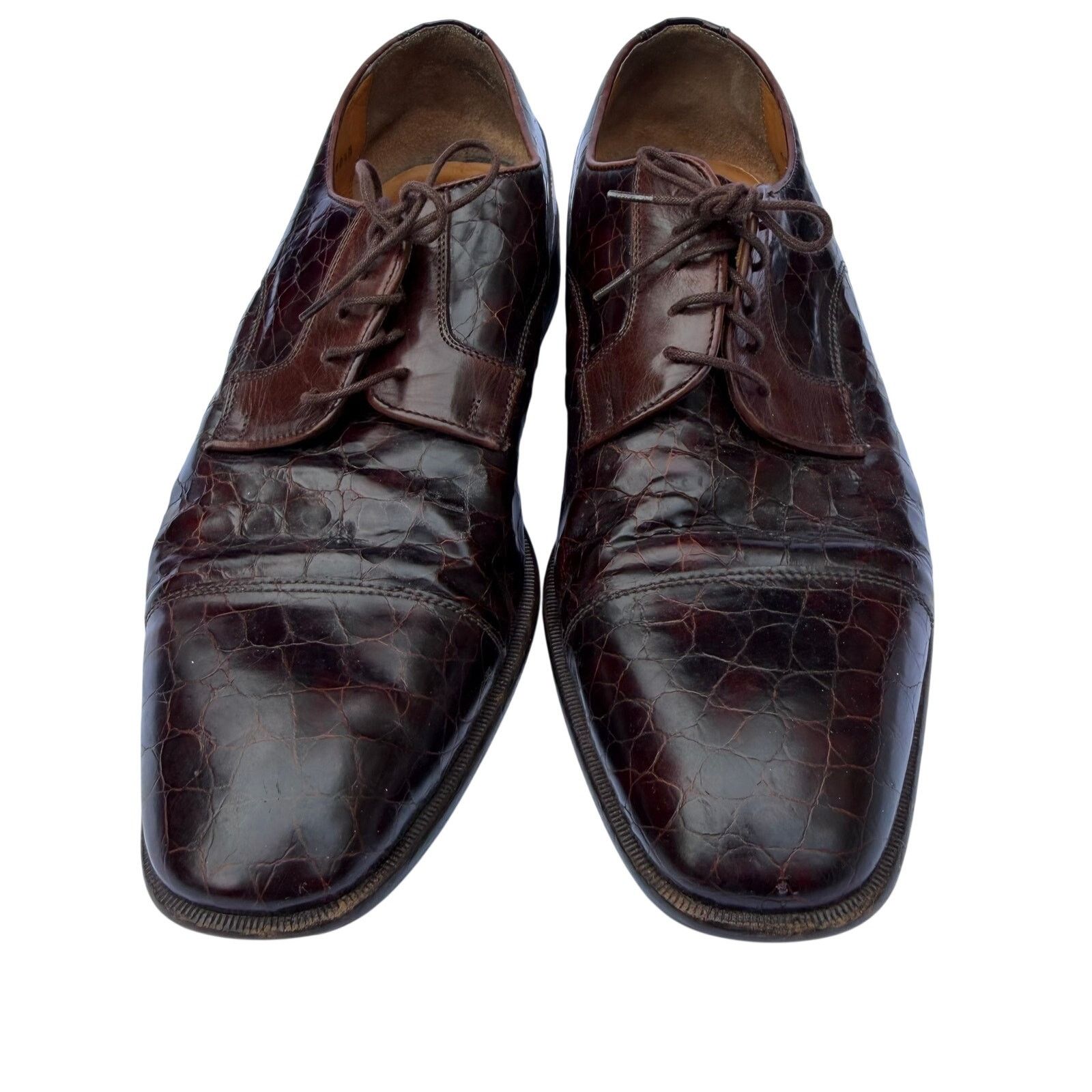 Johnston & Murphy Johnston & Murphy Croc Embossed Cap Toe Oxfords 10.5M Size US 10.5 / EU 43-44 - 3 Thumbnail