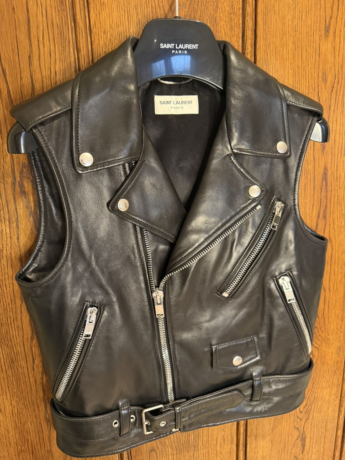Saint Laurent Paris SS13 Saint Laurent sleeveless biker vest leather jacket L01 Size US S / EU 44-46 / 1 - 10 Thumbnail