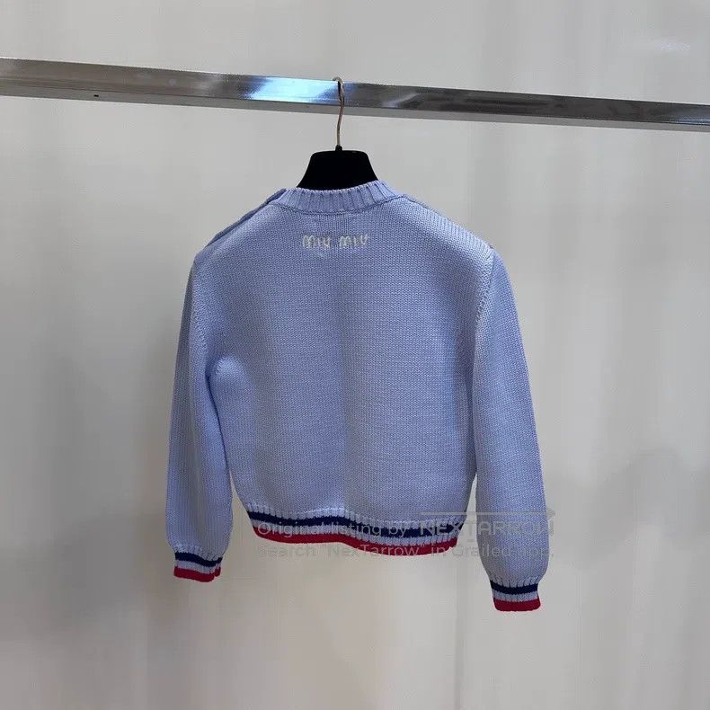 Miu Miu Miu Miu 38 Grey knitted cashmere sweater Size L / US 10 / IT 46 - 2 Thumbnail