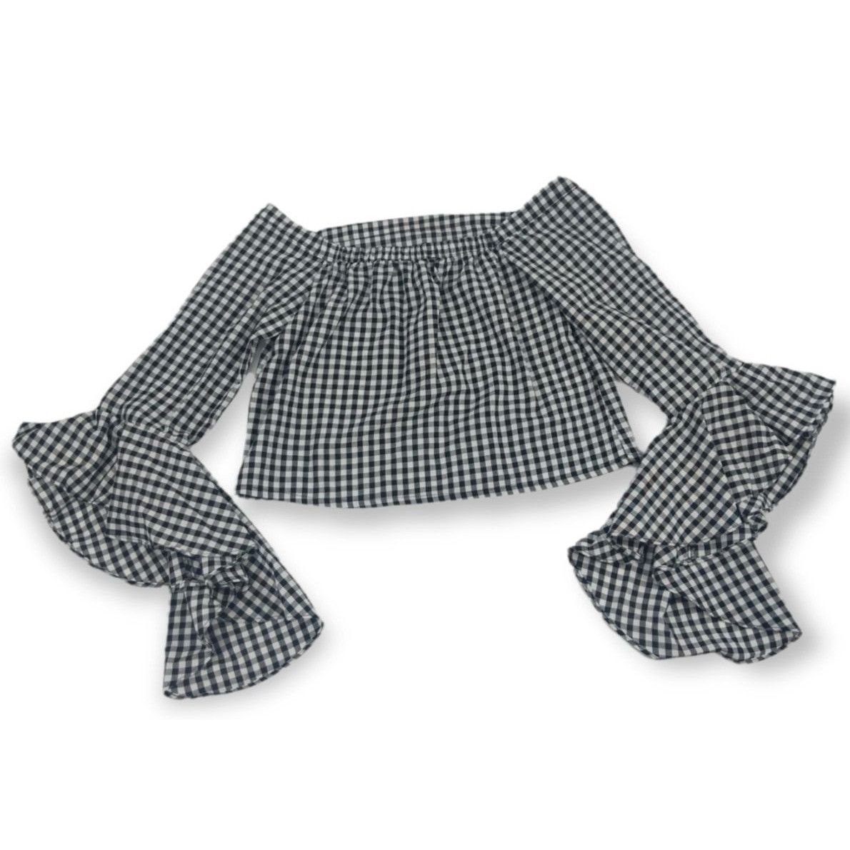 Forever 21 Forever 21 Misses Small Black and White Gingham Crop Top wit Size S / US 4 / IT 40 - 4 Thumbnail