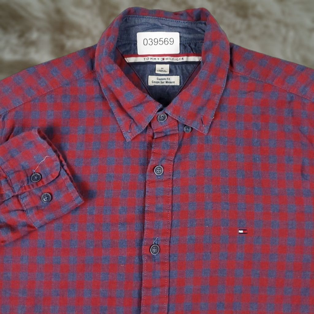 Tommy Hilfiger Tommy Hilfiger Check Shirt Mens Medium Red Casual Button-Up Long Sleeve Size US M / EU 48-50 / 2 - 1 Thumbnail