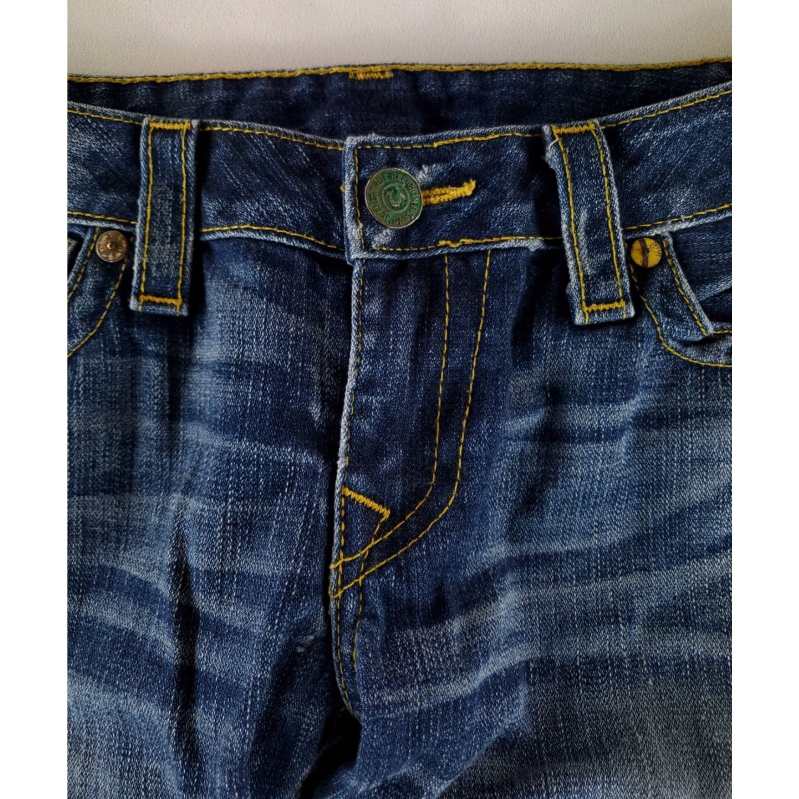 True Religion True Religion Billy Blue Jeans Womens 33x33 USA Skull Blue Straight Size 24" / US 00 / IT 34 - 4 Thumbnail