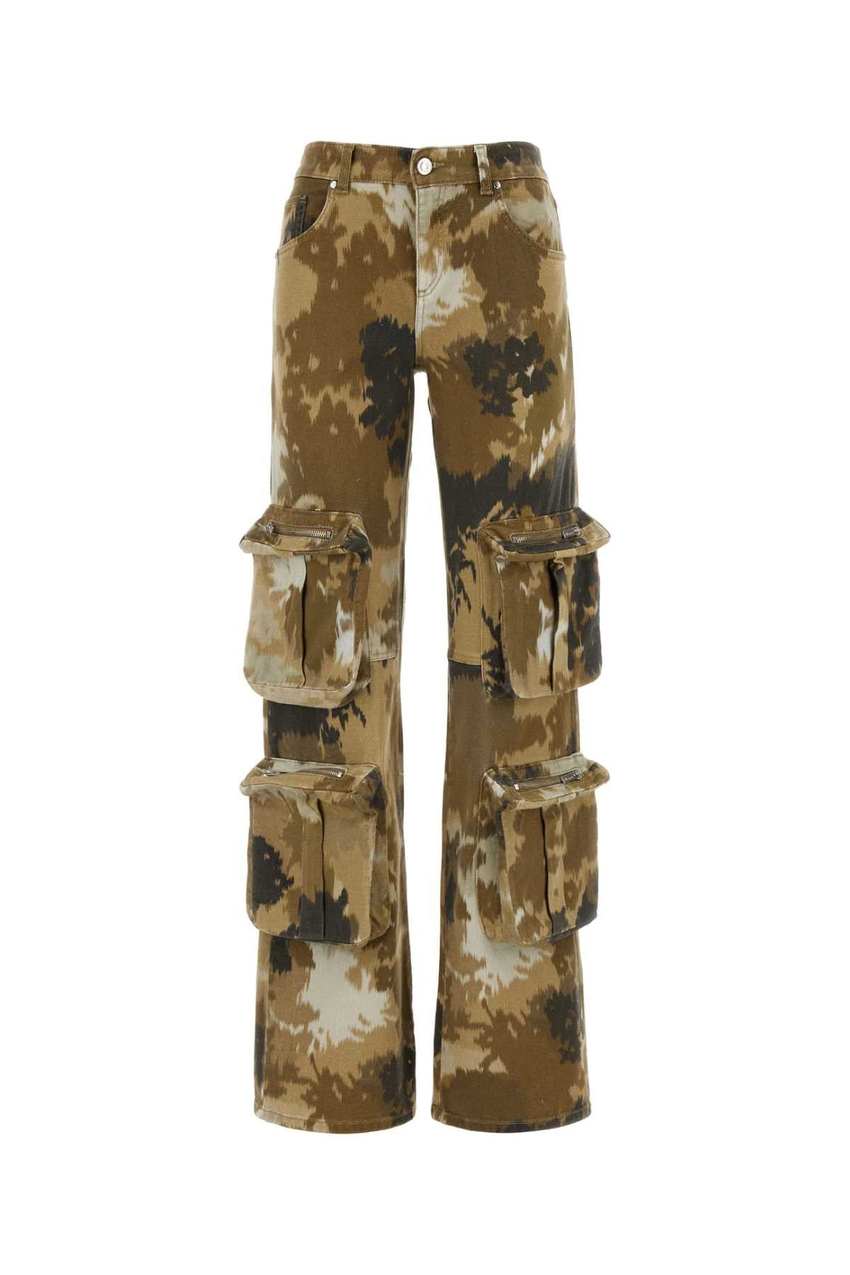 image of Blumarine Printed Stretch Cotton Cargo Jeans, Women's (Size 26)