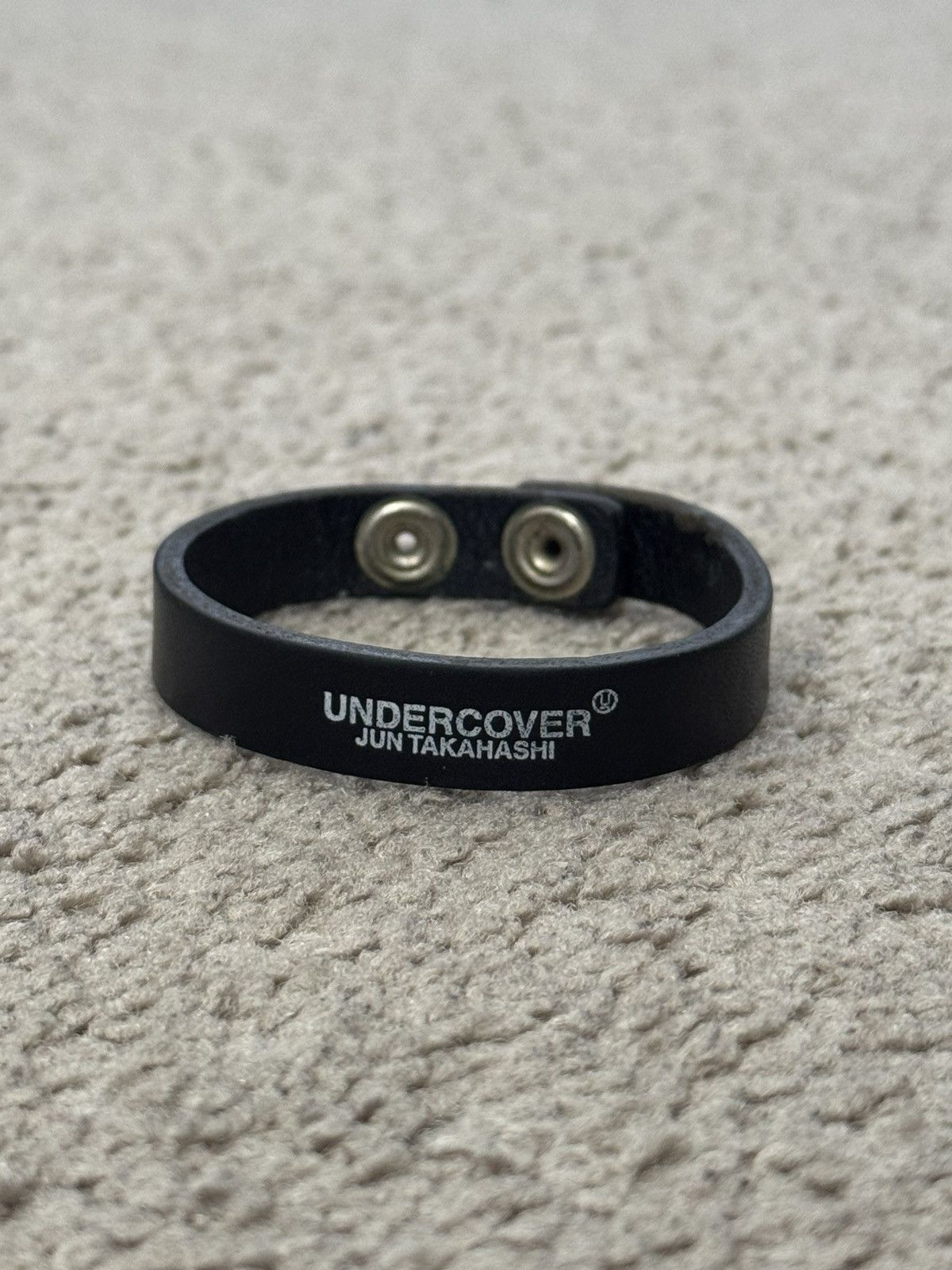 Undercover Undercover Silver Studded Hexagon Leather Bracelet