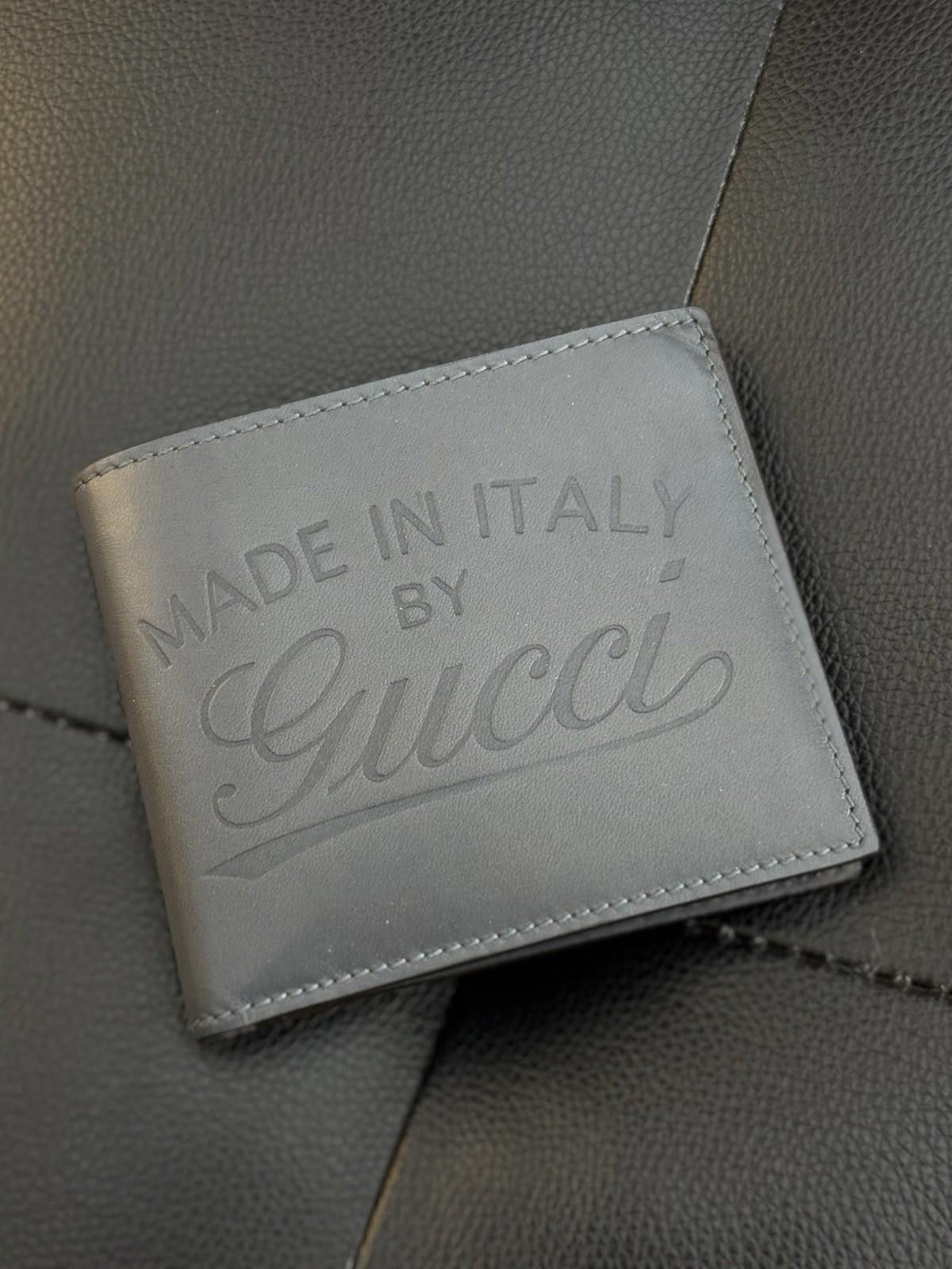 Gucci GUCCI Bifold Wallet Leather Authentic Box $595 Retail Grey Size ONE SIZE - 6 Thumbnail