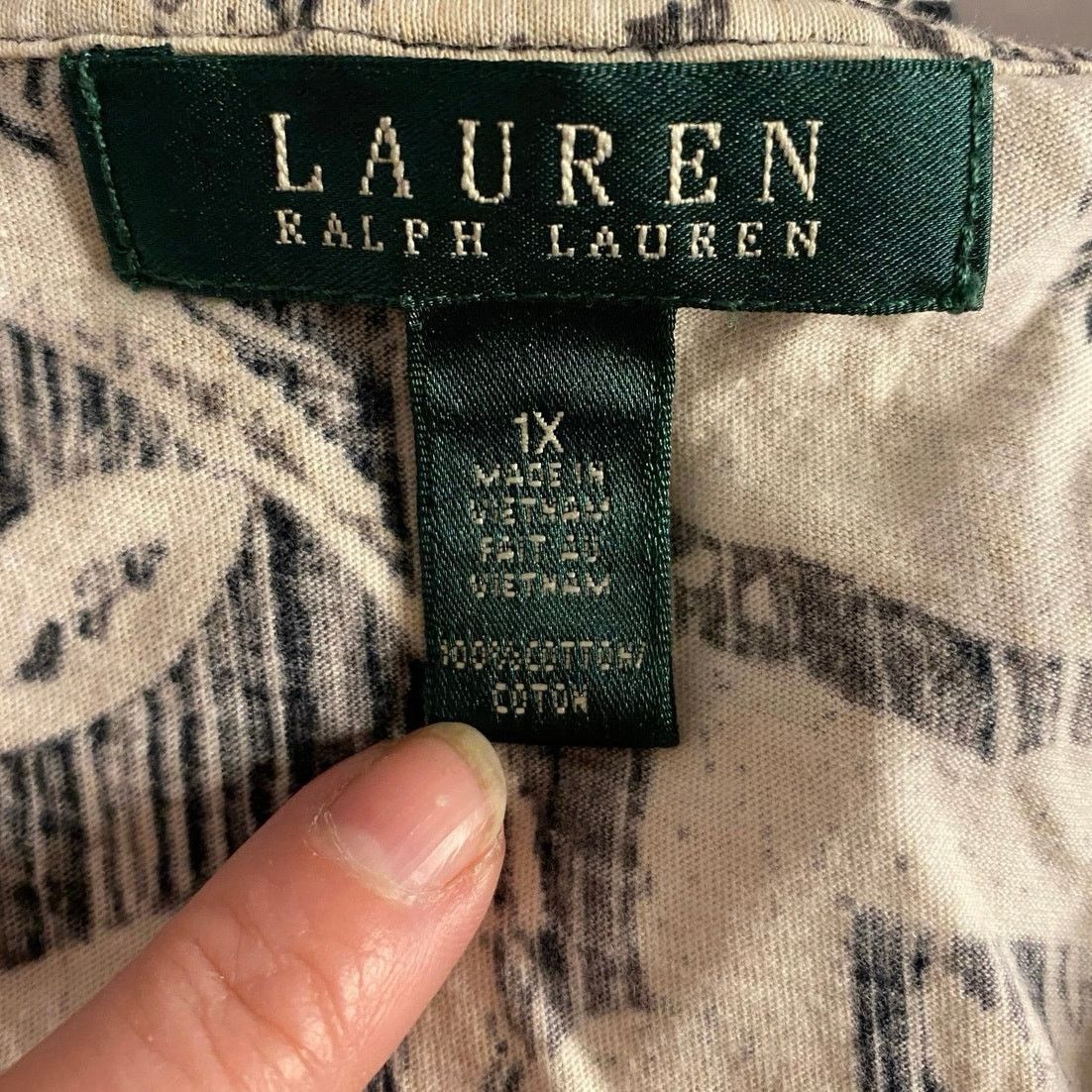 Ralph Lauren Chic Floral Ruffle Collar Black Beige Blouse Ralph Lauren 1X Size XXL / US 16-18 / IT 52-54 - 3 Thumbnail