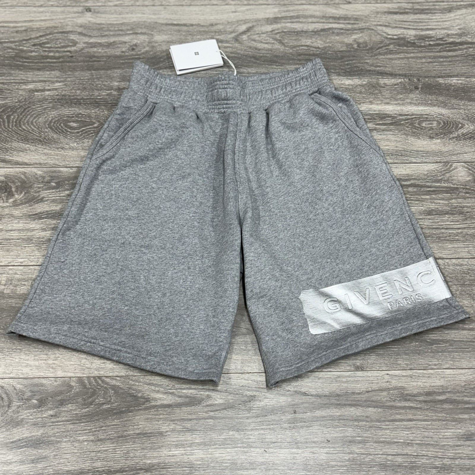 Givenchy Givenchy Latex Band Shorts ' Light Grey Melange ' | NEW! Size US 34 / EU 50 - 1 Thumbnail
