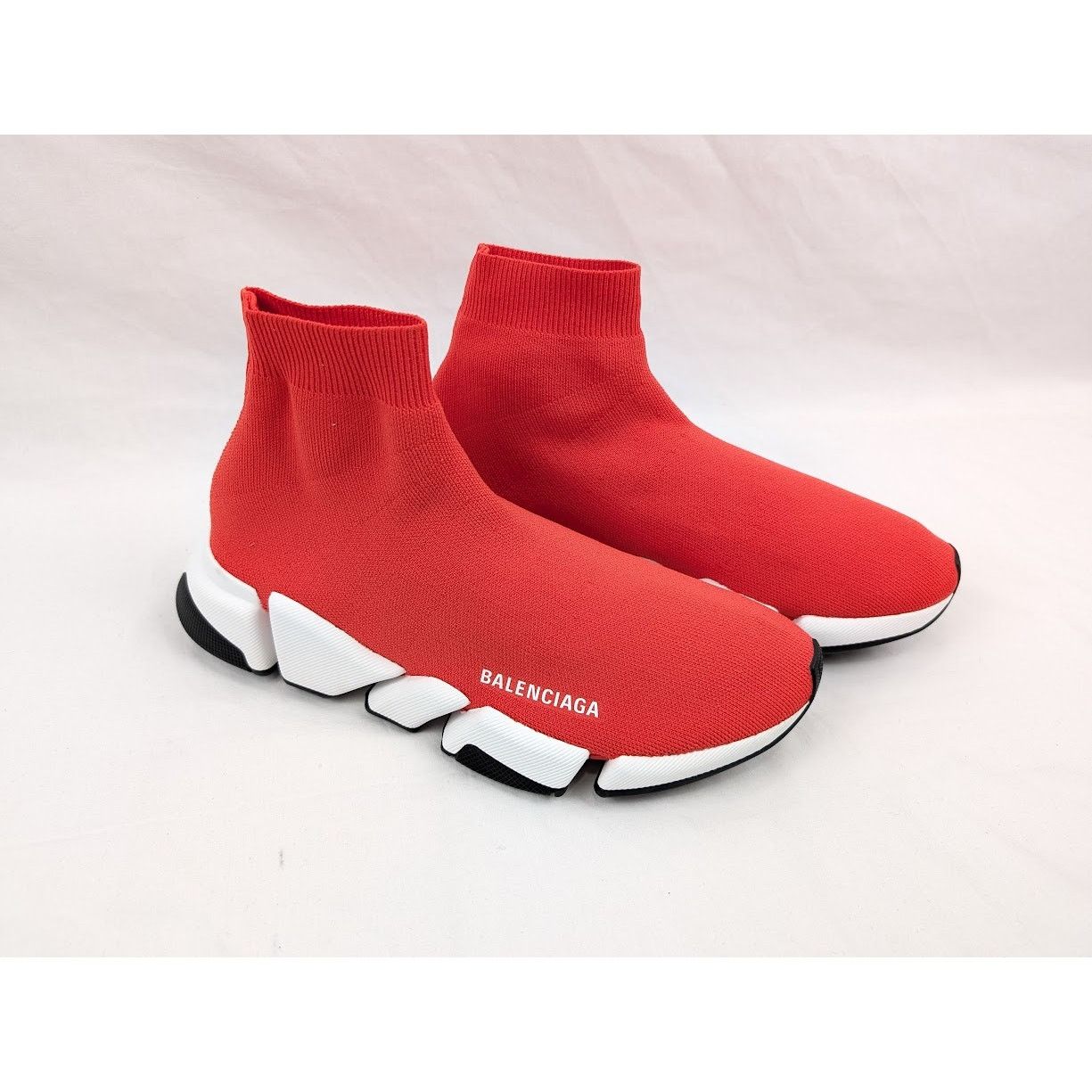 Balenciaga o1rshd1 New Recycled Speed 2.0 Low-Top Sneakers in Red/White Size US 8 / EU 41 - 13 Thumbnail