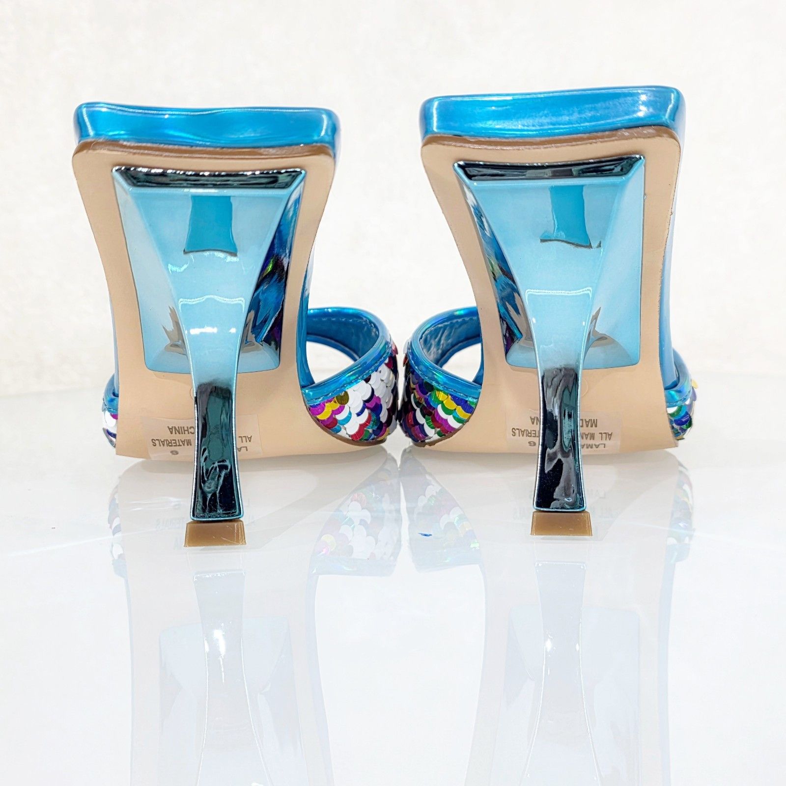 Other Festive Blue Sequin Slip On 2.5" Heel Casual Evening Party S Size US 6 / IT 36 - 5 Thumbnail