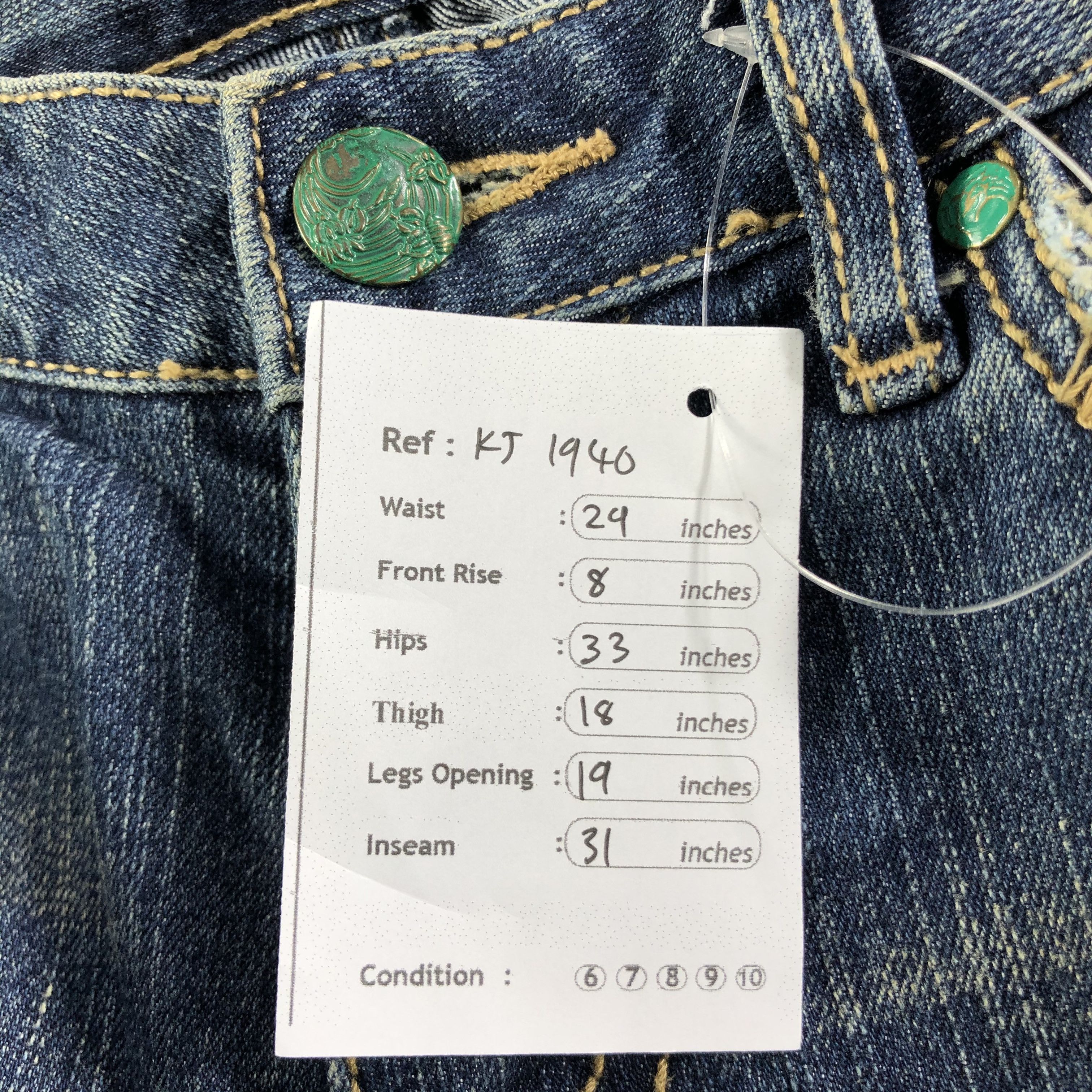 Japanese Brand Japanese Brand Faded Blue Flare Jeans KJ1940 Size US 26 / EU 42 - 9 Thumbnail