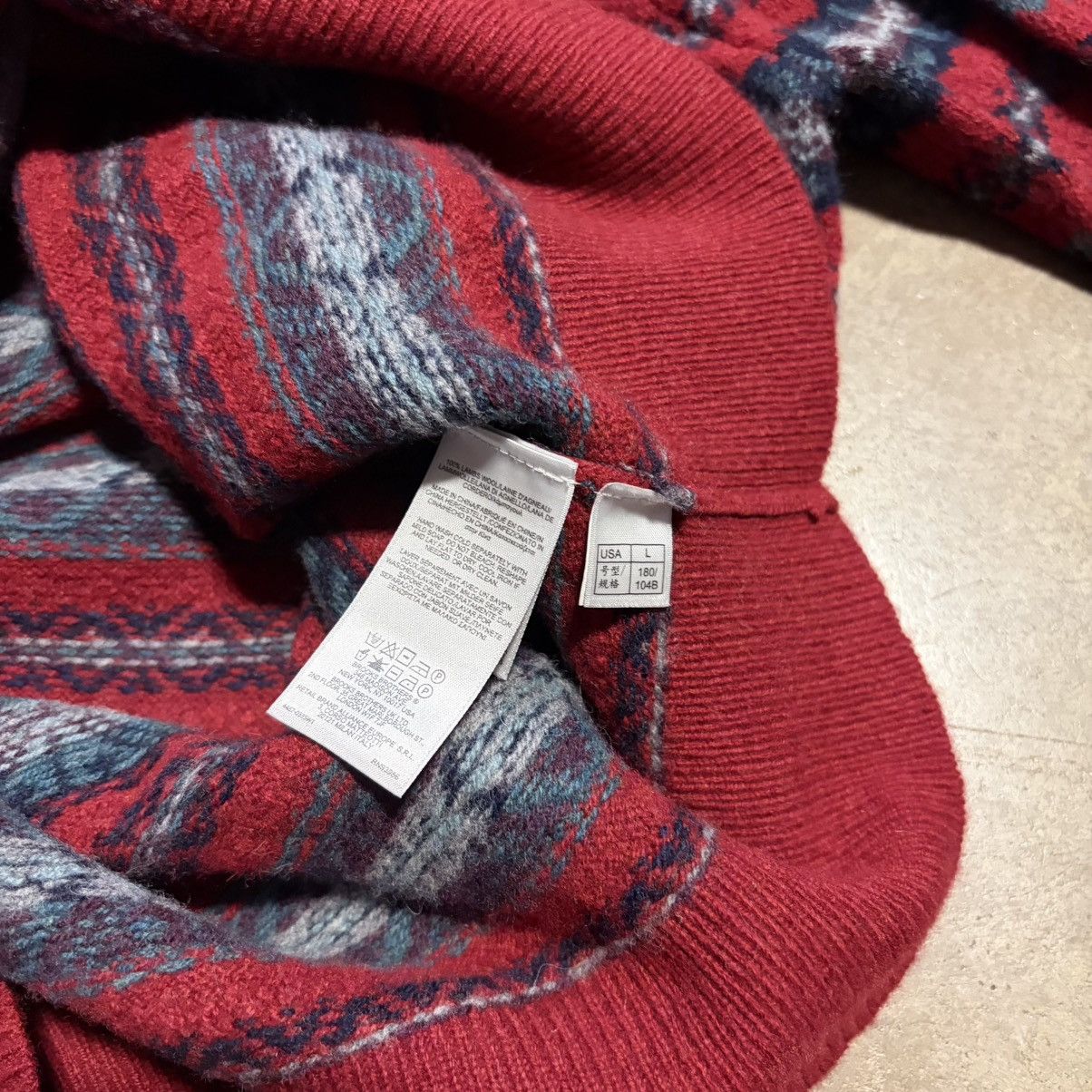 Brooks Brothers Brooks Brothers Scottish Lambswool Sweater Fair Isle V Neck Size US L / EU 52-54 / 3 - 8 Thumbnail