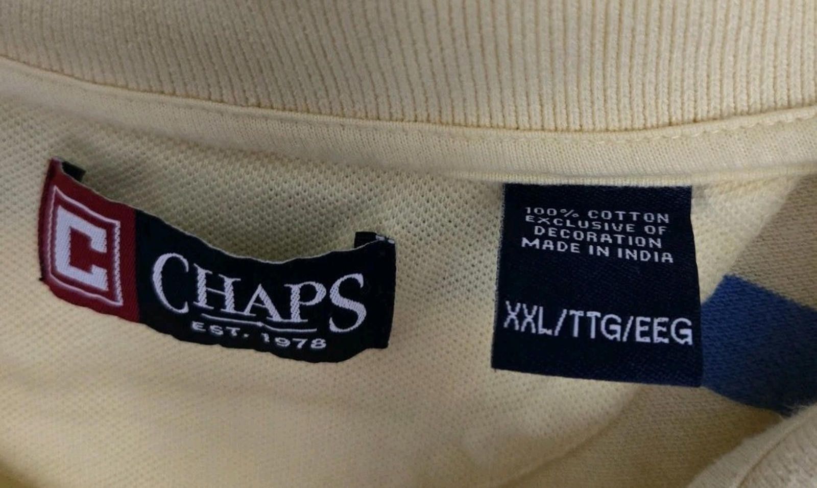 Chaps Chaps Golf Polo Shirt XXL 2X 2XL Pastel Yellow Blue Strip Size US XXL / EU 58 / 5 - 5 Thumbnail