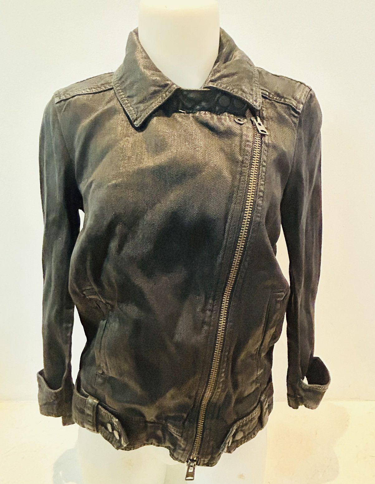 Allsaints New waxed coated cotton black Allsaints jacket Size S / US 4 / IT 40 - 1 Thumbnail