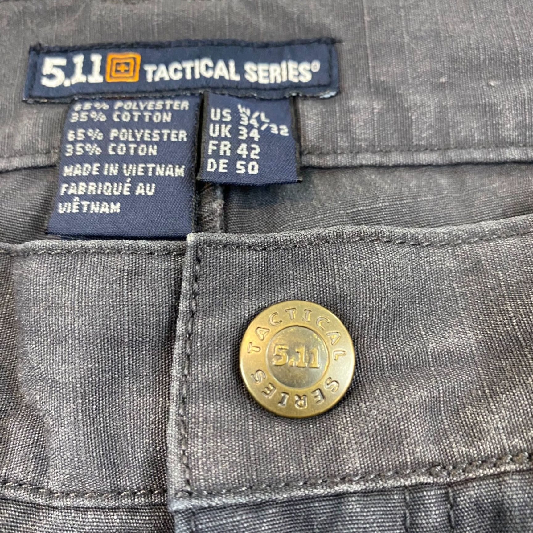 Vintage 5.11 Tactical Pants 34x 33 Gray Flat Front Utility Pockets Workwear Cargo Mens Size US 34 / EU 50 - 6 Thumbnail