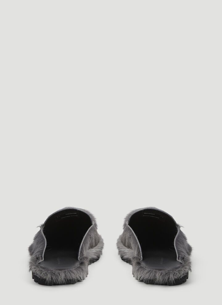 Dries Van Noten o1mle0226 Fur Slides in Gray Size US 7 / EU 40 - 5 Thumbnail