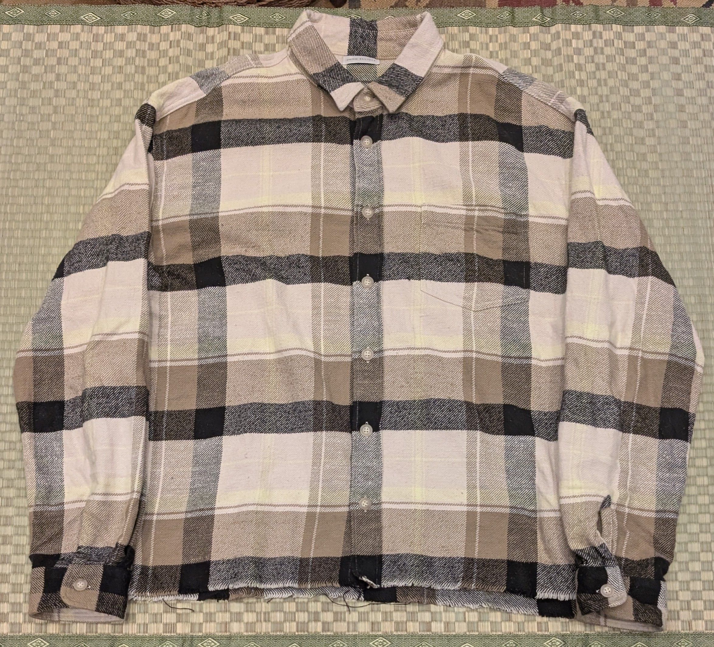 John Elliott John Elliott Hemi Oversized Shirt in Cyclone Check Raw Hem Size US XL / EU 56 / 4 - 1 Thumbnail