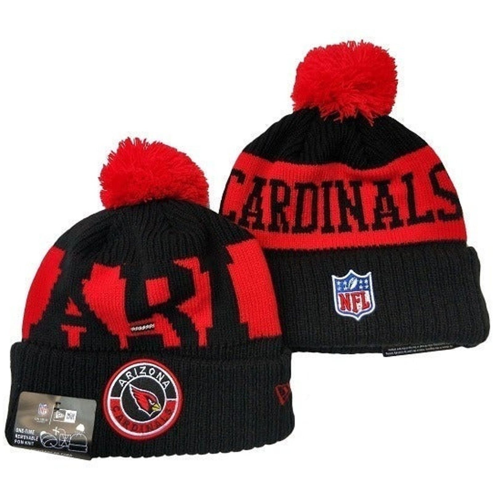 Other NWT Arizona Cardinals Pom Knit Beanie Fleece Lining OSFA Size ONE SIZE - 1 Thumbnail