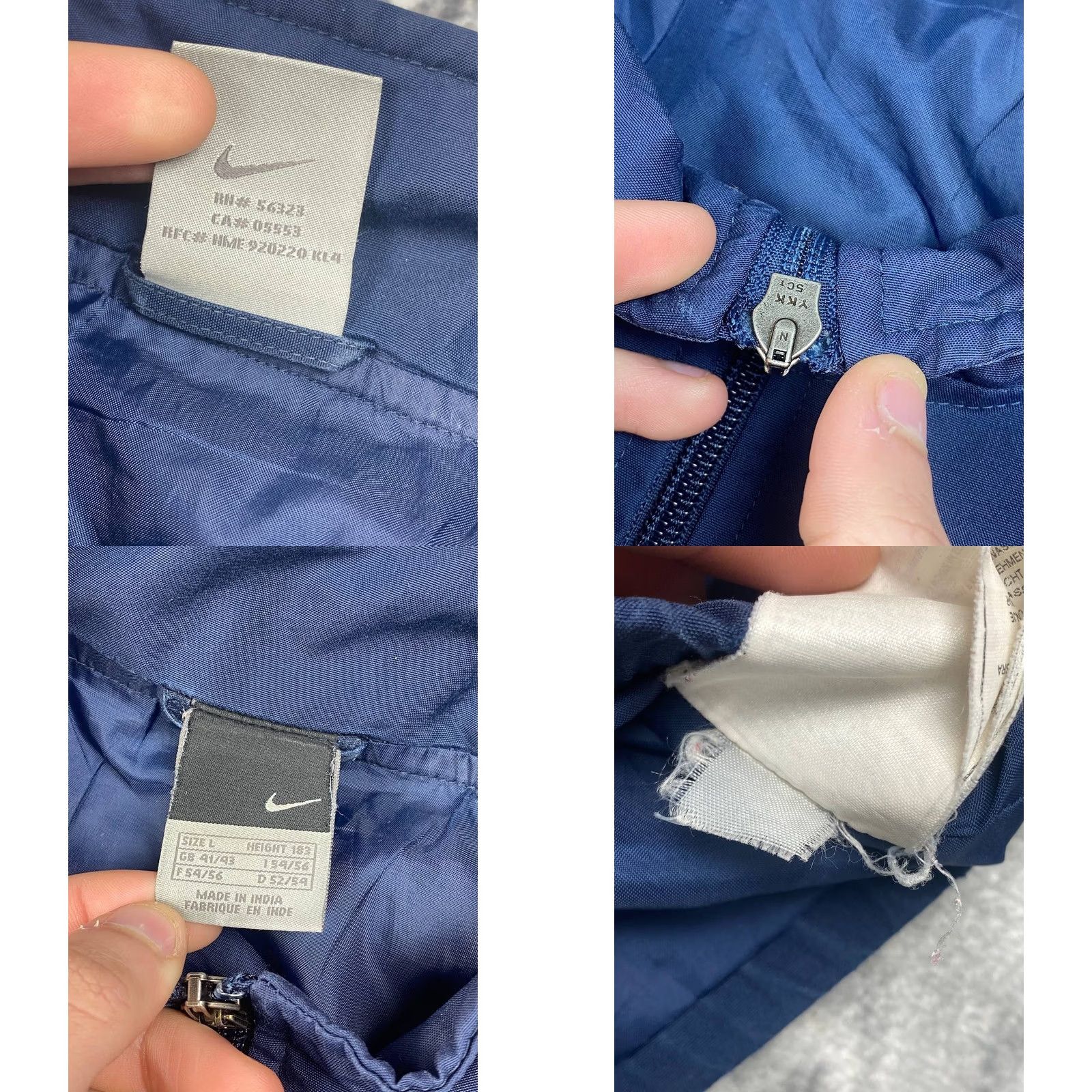 Nike VINTAGE Nike Tracksuit Jacket And Pants 2 Piece Set Blue 90s Men L Swoosh Logo Size 42R - 8 Thumbnail