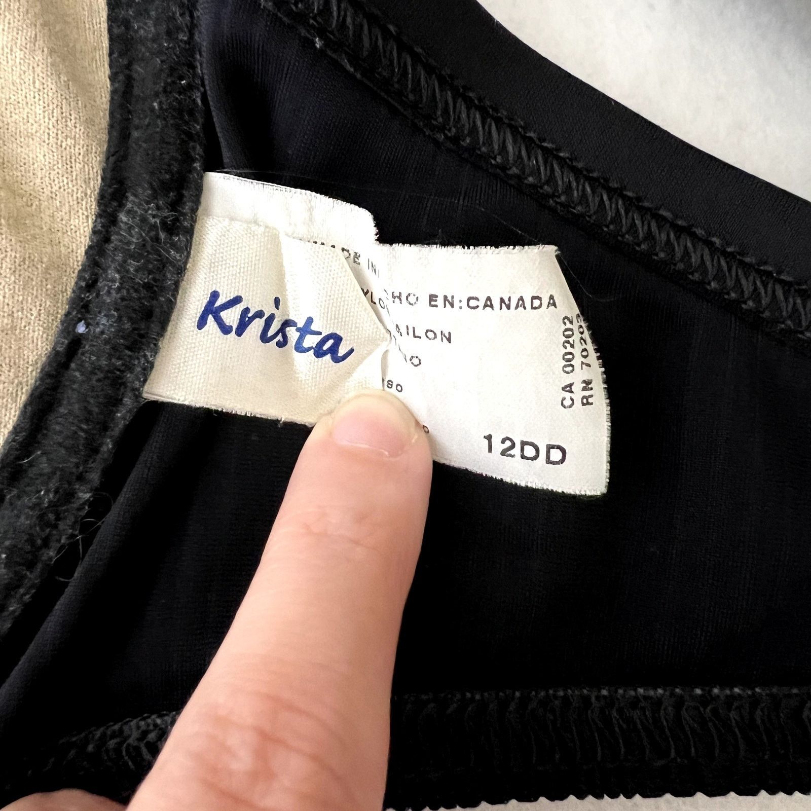 Other Vintage Christina Krista Black Textured Bikini Top Size XL / US 12-14 / IT 48-50 - 7 Thumbnail