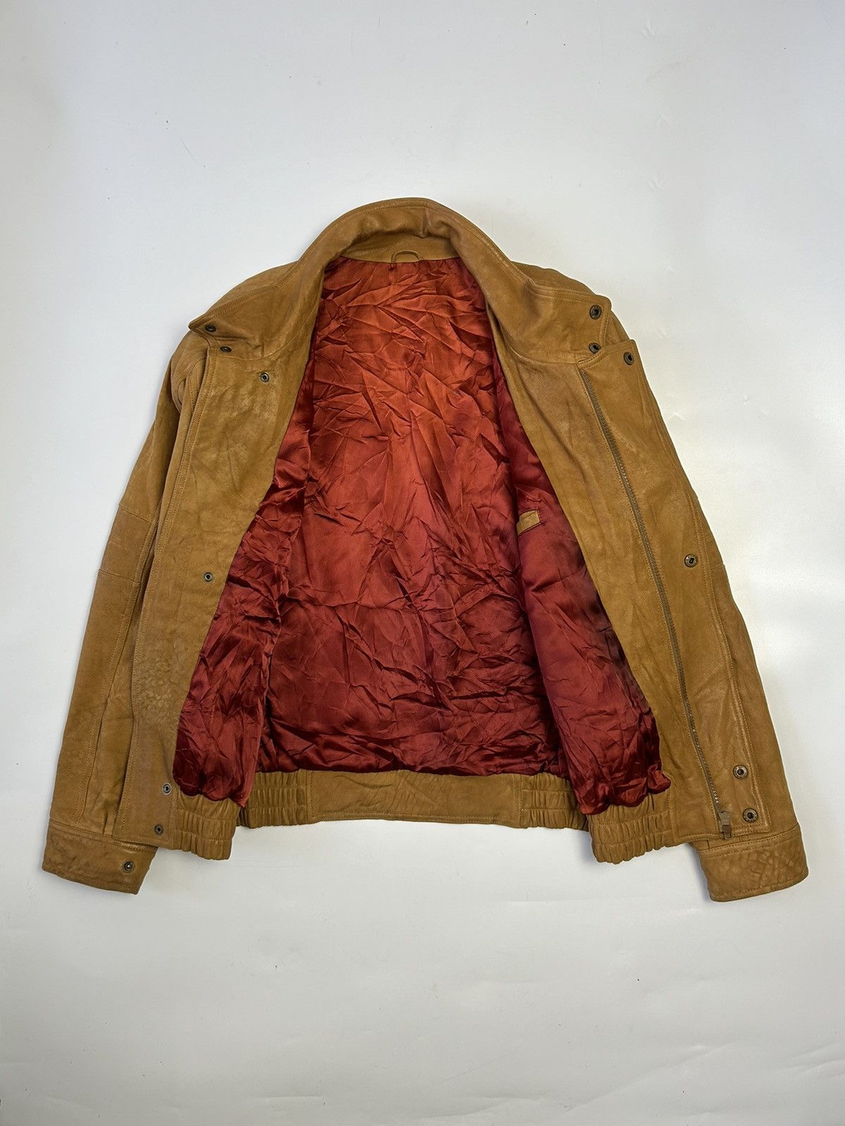 Genuine Leather × Leather × Vintage LEATHER BROWN BOMBER JACKET Size US M / EU 48-50 / 2 - 3 Thumbnail