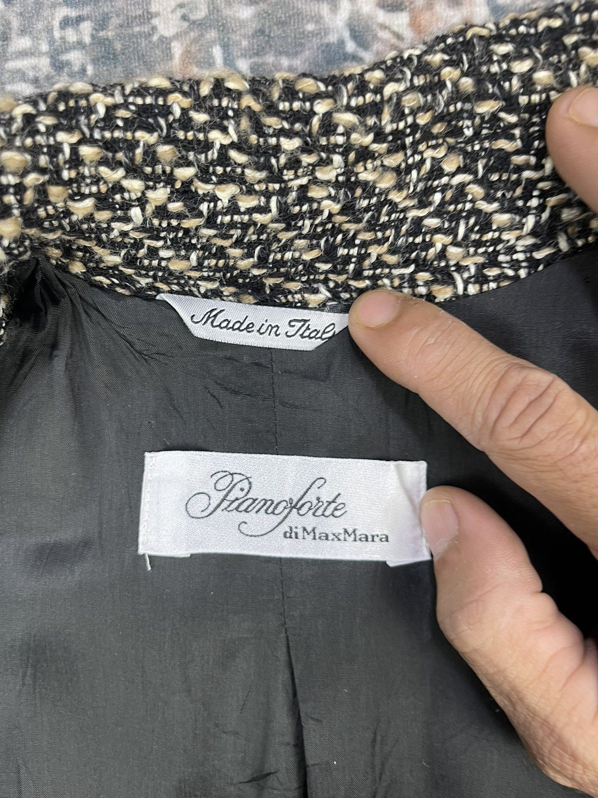 Max Mara Pianoforte di Max Mara Wool Tweed Single Breasted Size M / US 6-8 / IT 42-44 - 10 Thumbnail