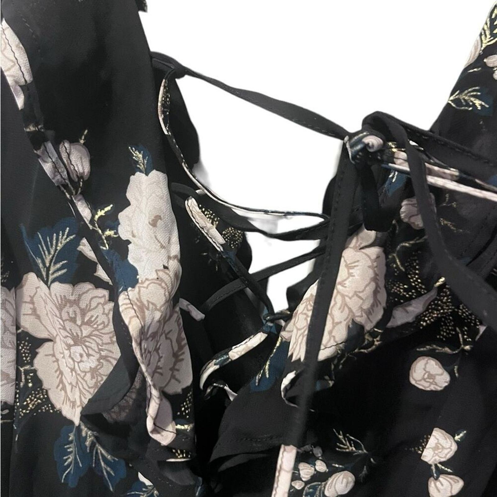 Torrid Torrid Black Floral Chiffon Sleeveless Skater Mini Dress Size XXL / US 16-18 / IT 52-54 - 8 Thumbnail