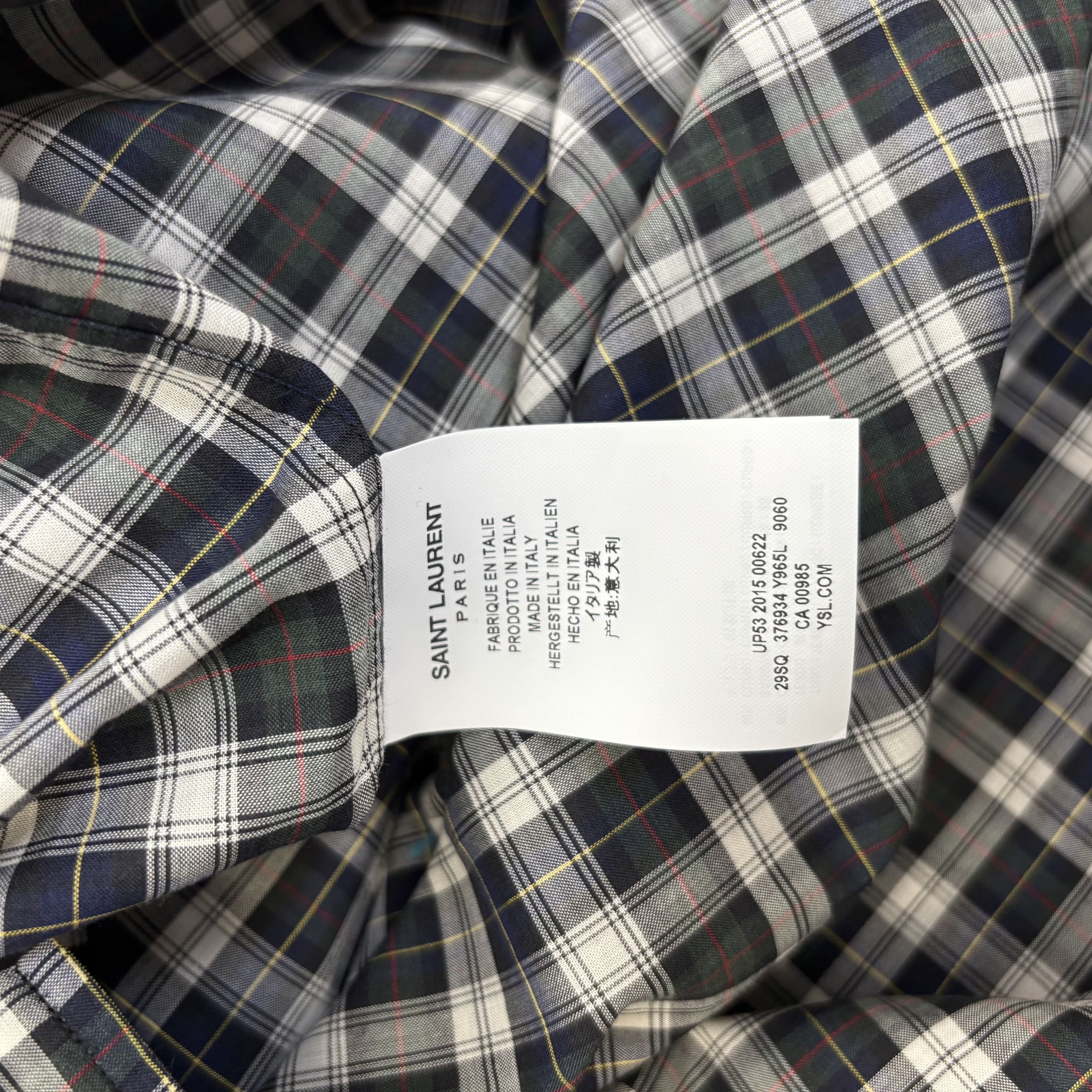 Saint Laurent Paris Saint Laurent Black & White Plaid Shirt Size US XL / EU 56 / 4 - 4 Thumbnail
