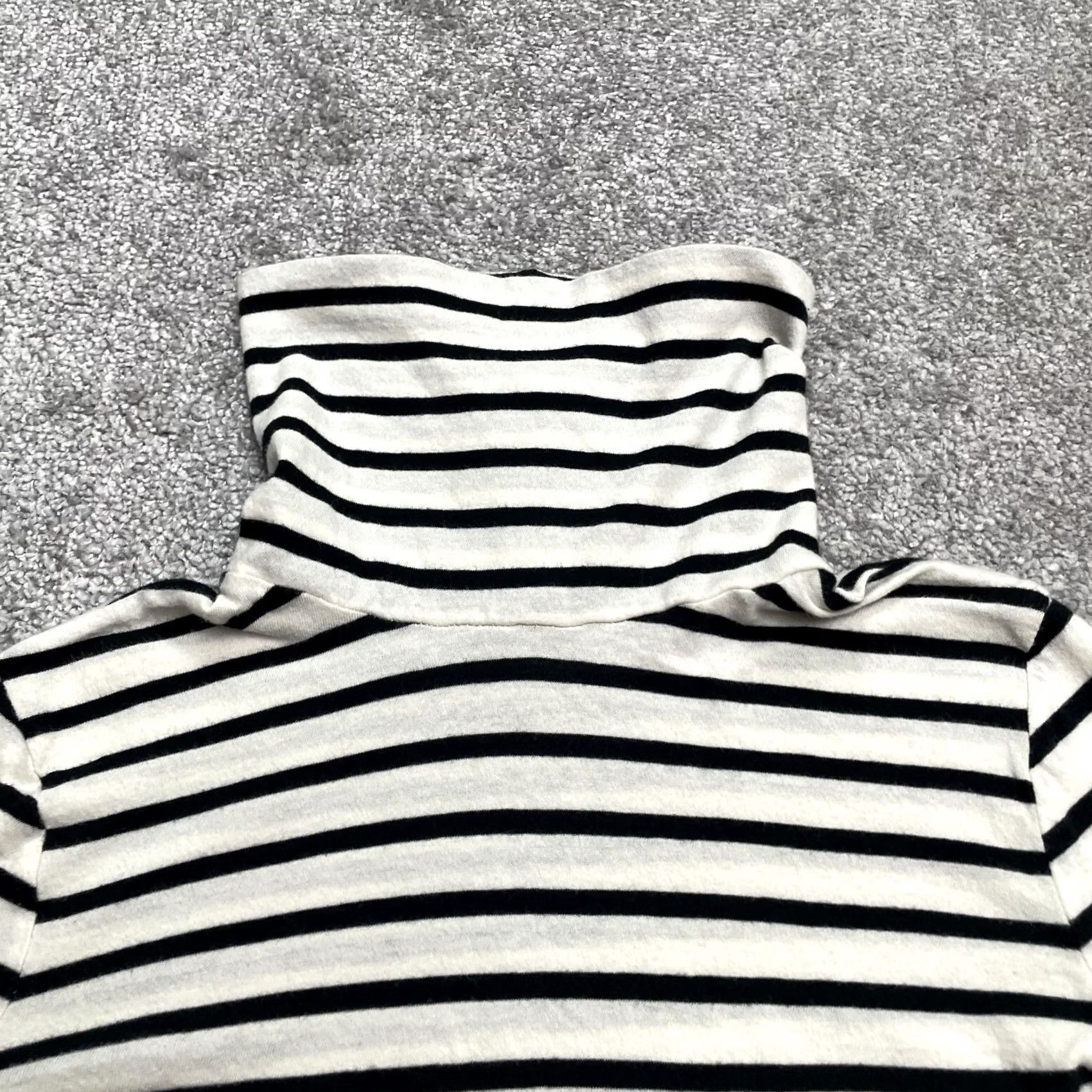J.Crew J.CREW Womens Turtleneck Shirt XXS Ivory Blue Striped Long Sleeve Lightweight Size XXS / US 00 / IT 34 - 3 Thumbnail