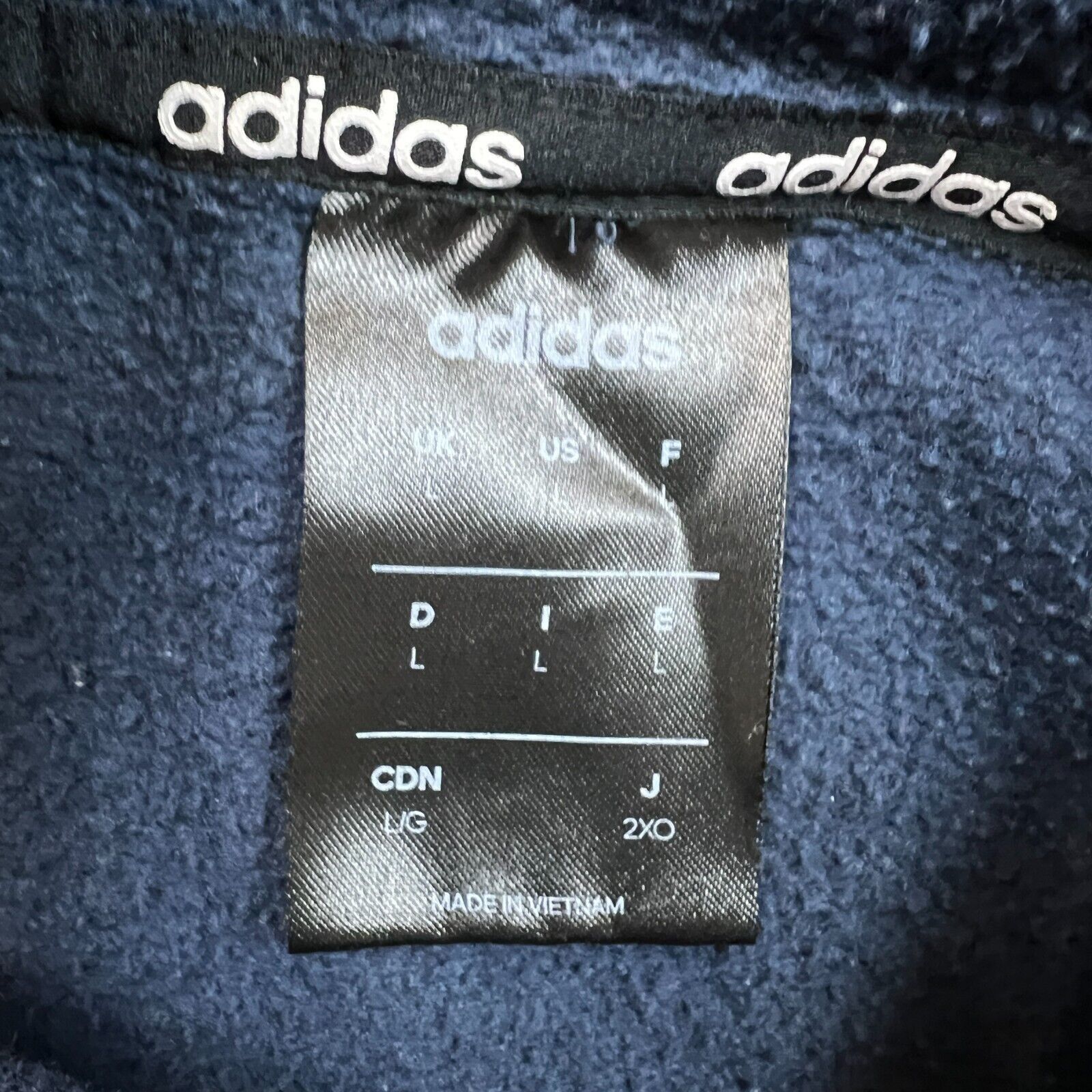 Adidas × Vintage Adidas Hoodie Essentials Distressed Hooded Sweatshirt Size US L / EU 52-54 / 3 - 8 Thumbnail