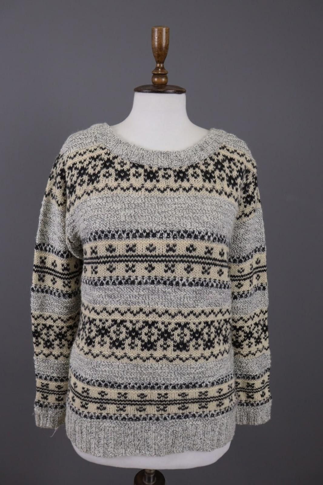 Napapijri Napapijri Gray Fair Isle Wool Knit Jumper Sweater Size M Size M / US 6-8 / IT 42-44 - 1 Thumbnail