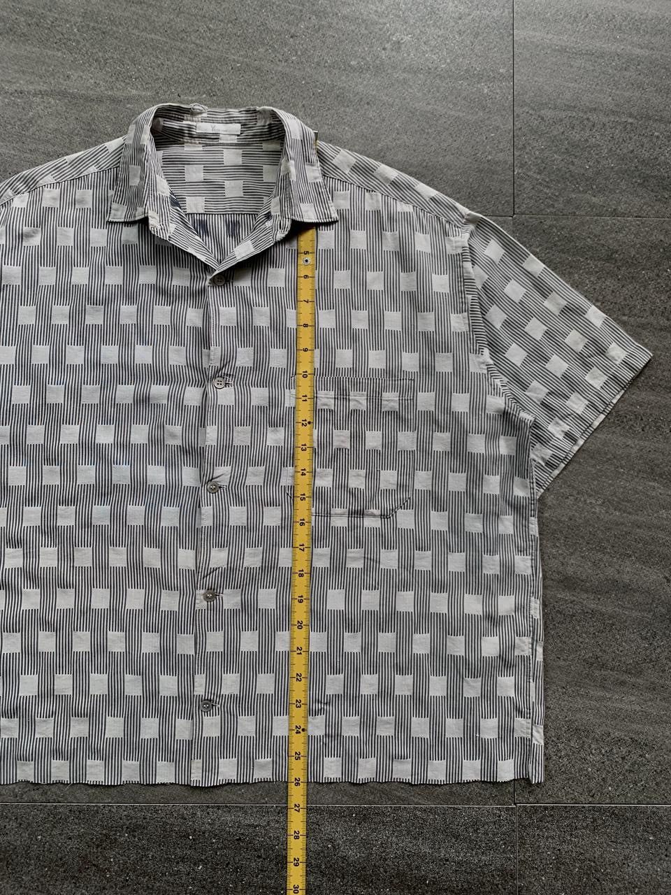 Yohji Yamamoto FREE TAX! 90s Square Patterned Wide Shirt Size US L / EU 52-54 / 3 - 12 Thumbnail