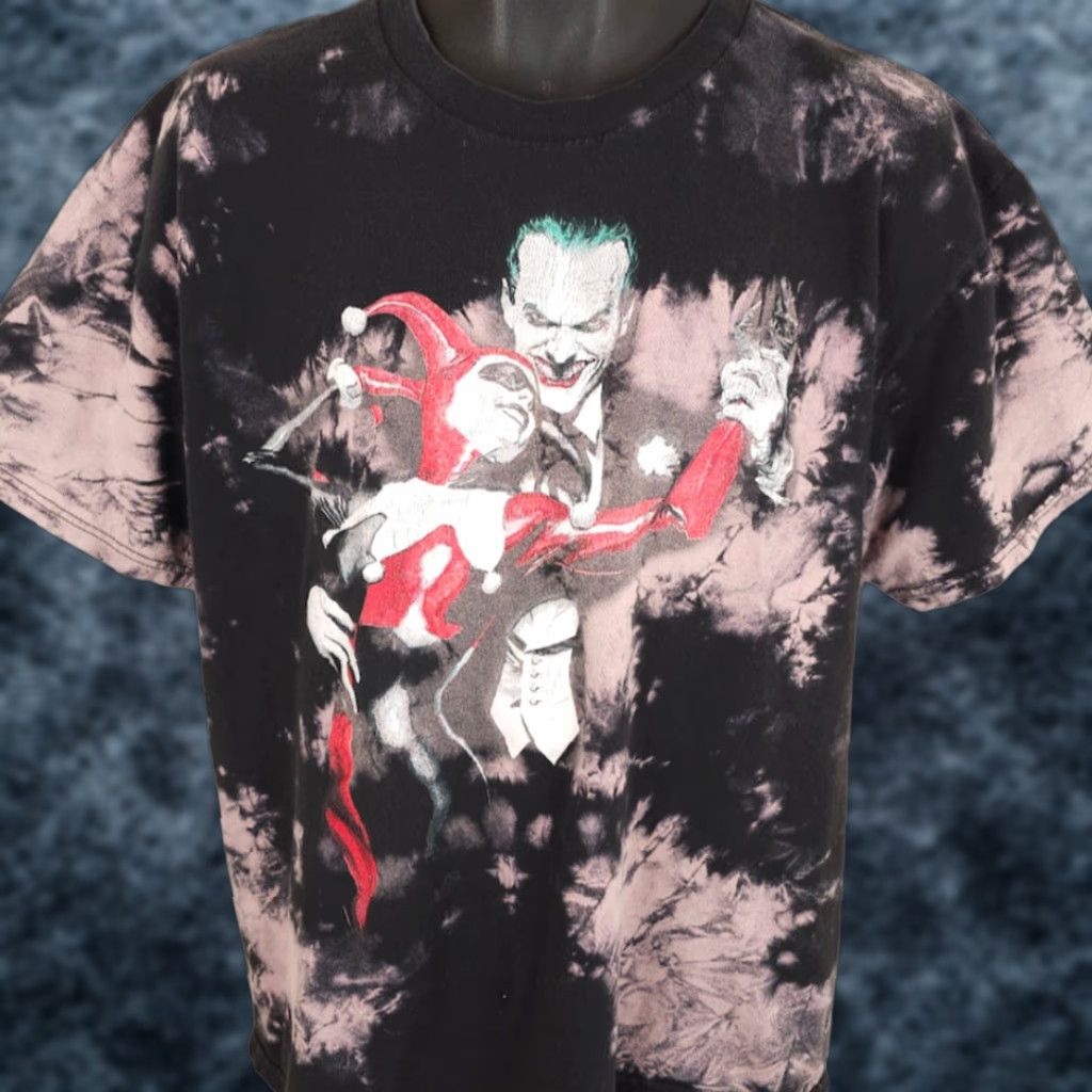 Vintage Joker Harley Quinn T Shirt Mens XL Black DC Comics Tango Tie Dye Shirt Size US XL / EU 56 / 4 - 1 Thumbnail