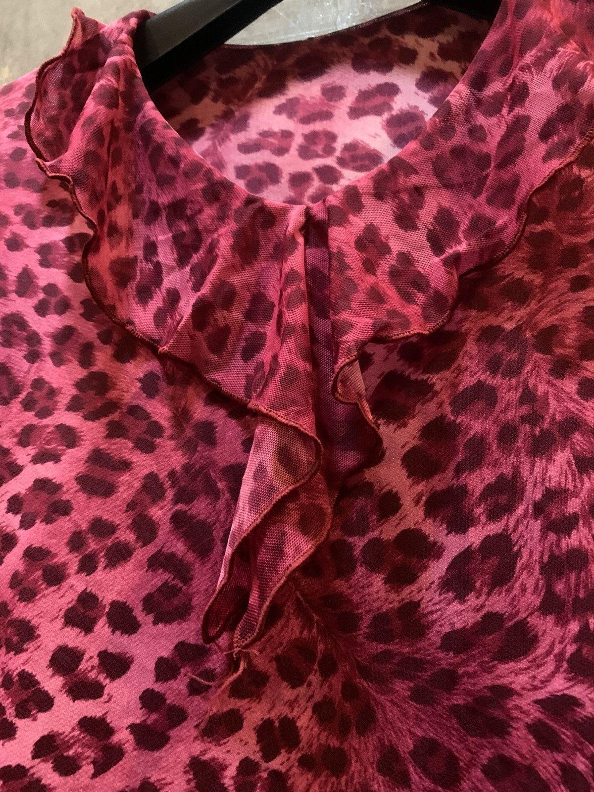 Japanese Brand Gothic Pink Leopard See Through Mesh Top Size M / US 6-8 / IT 42-44 - 6 Thumbnail