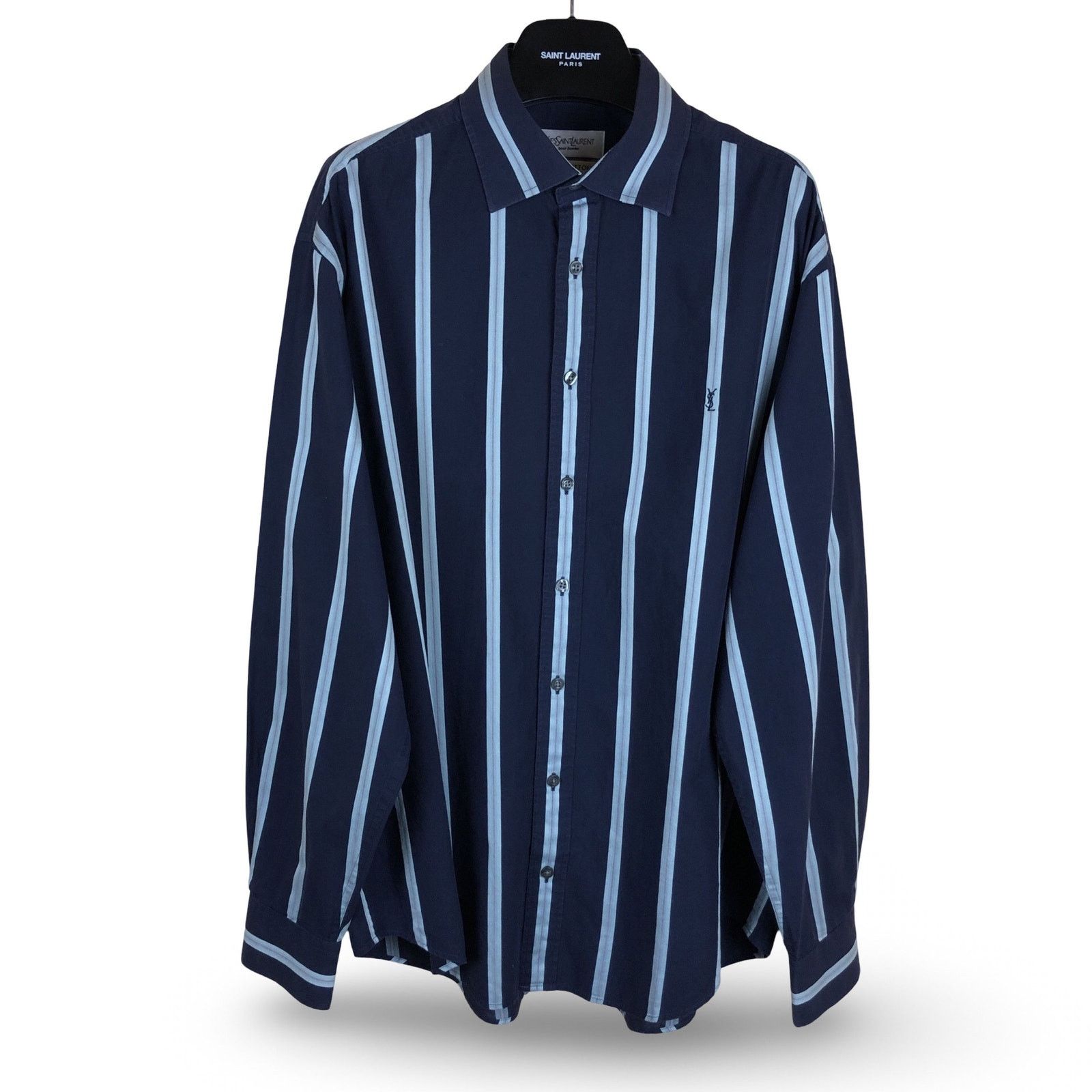 Yves Saint Laurent Vintage Yves Saint Laurent YSL Logo Striped Shirt Size US L / EU 52-54 / 3 - 1 Thumbnail